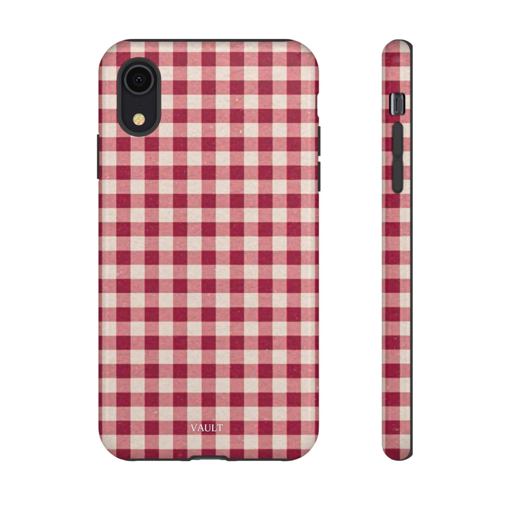 Gingham Phone Case — Red Plaid Tough Case