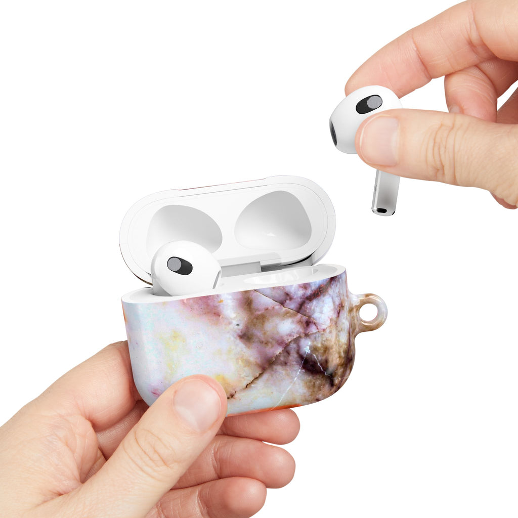 Marble Pink AirPod Case – Pink & Gold Marble Protective AirPods Cover