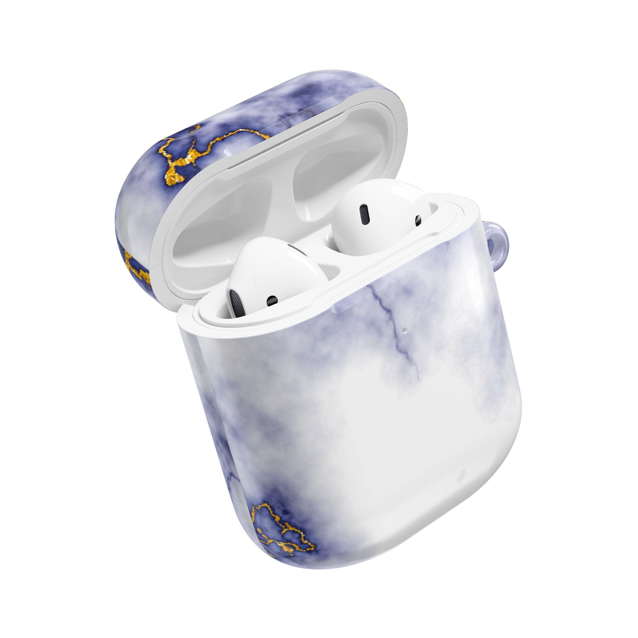 Marble Purple AirPod Case with Gold Veining — Elegant Protective Cover