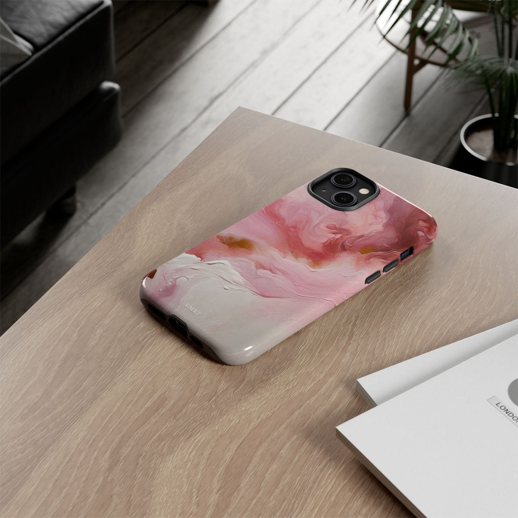 Pink Marble Tough Phone Case — Protective Artistic Phone Cover