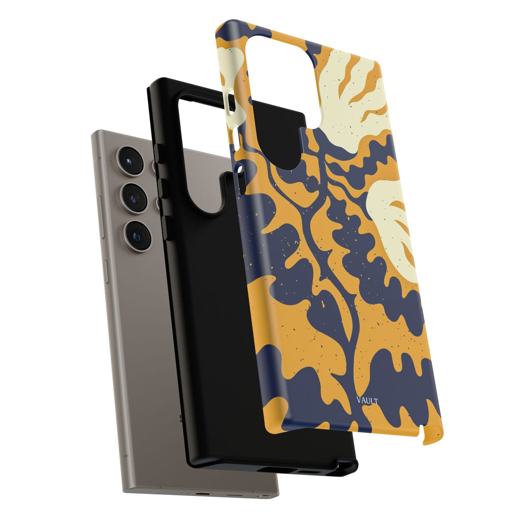 Bold Abstract Floral Phone Case (Navy & Mustard)