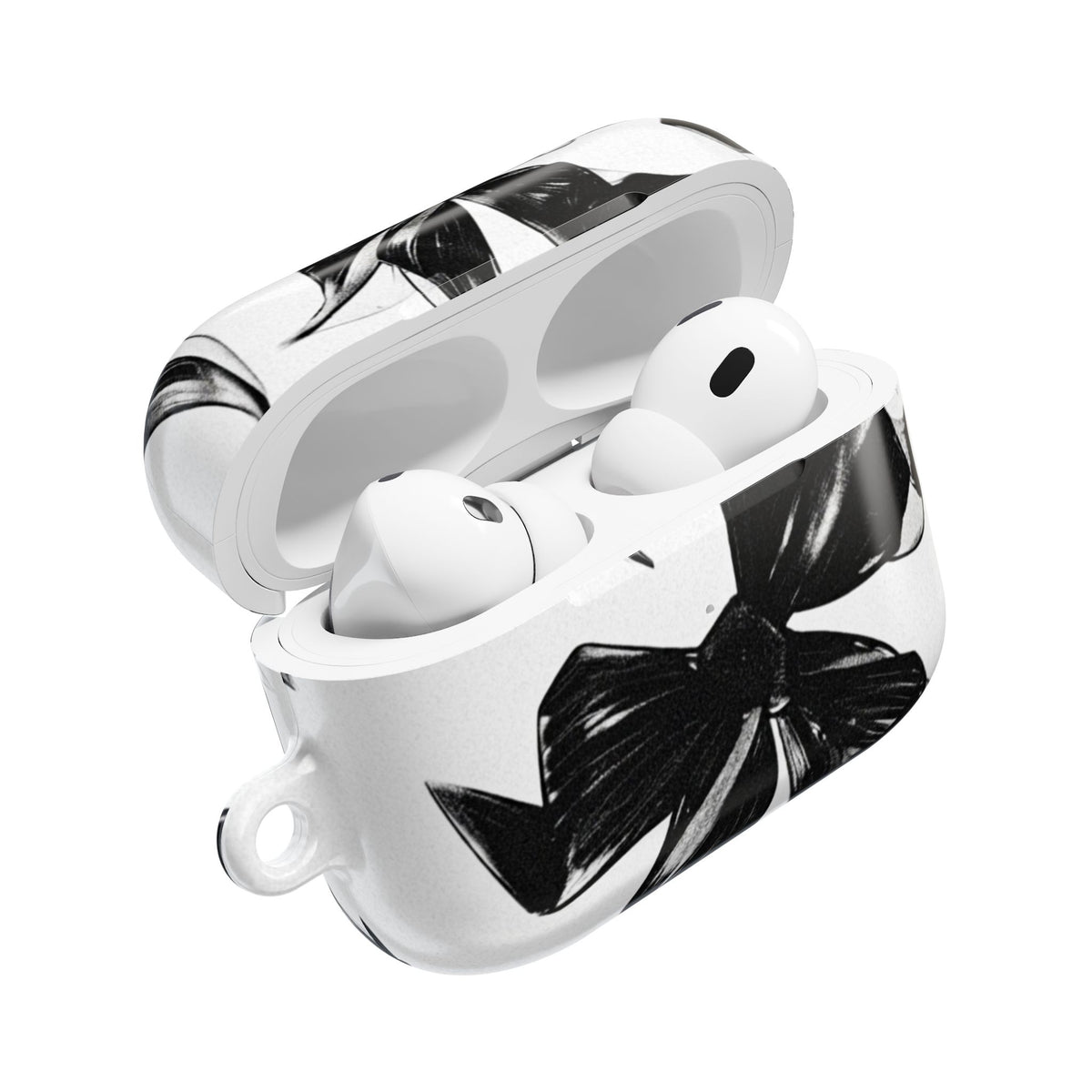 Floral Noir AirPod Case — Black & White Botanical Protective Cover