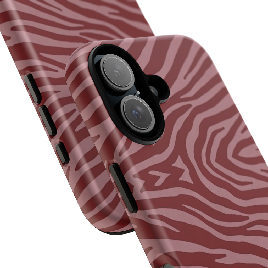 Red Zebra Print Tough Phone Case