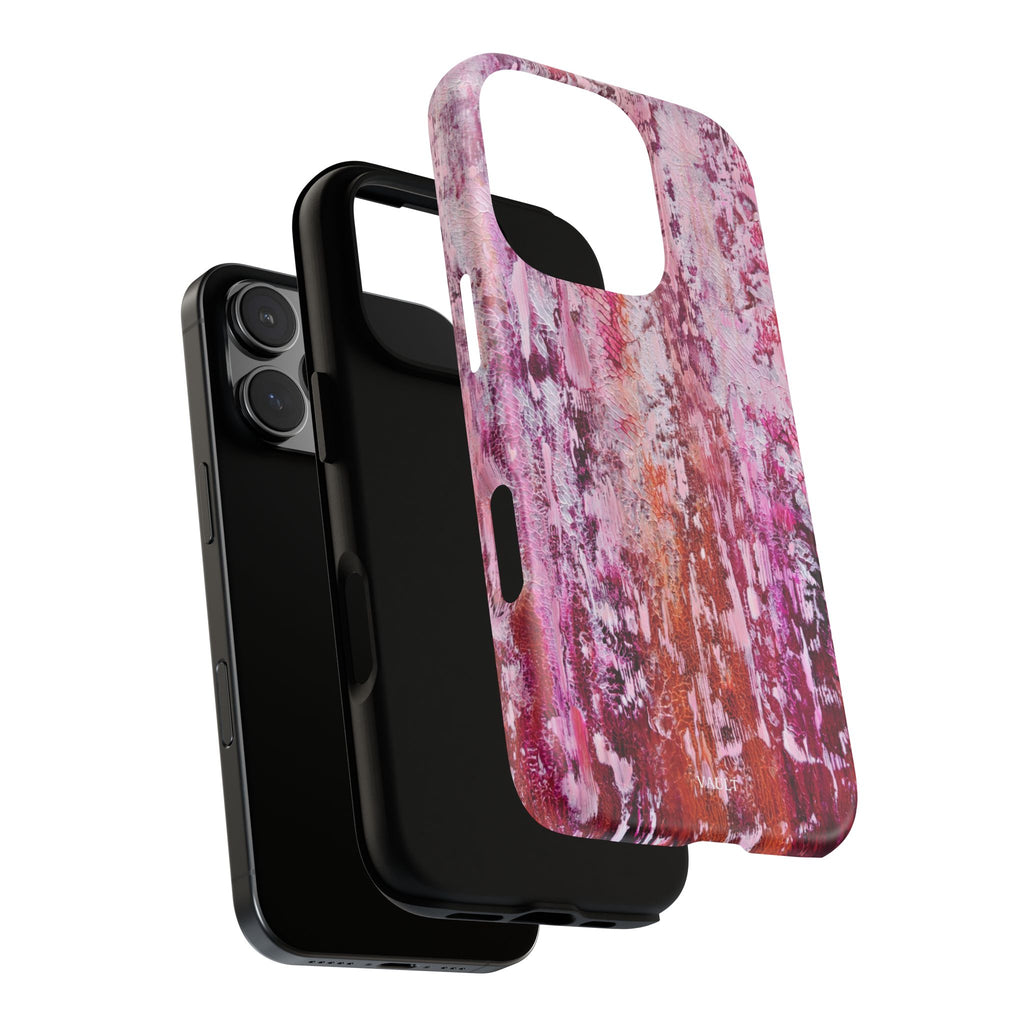 Pink Abstract Art Tough Phone Case — Protective Artistic Phone Cover