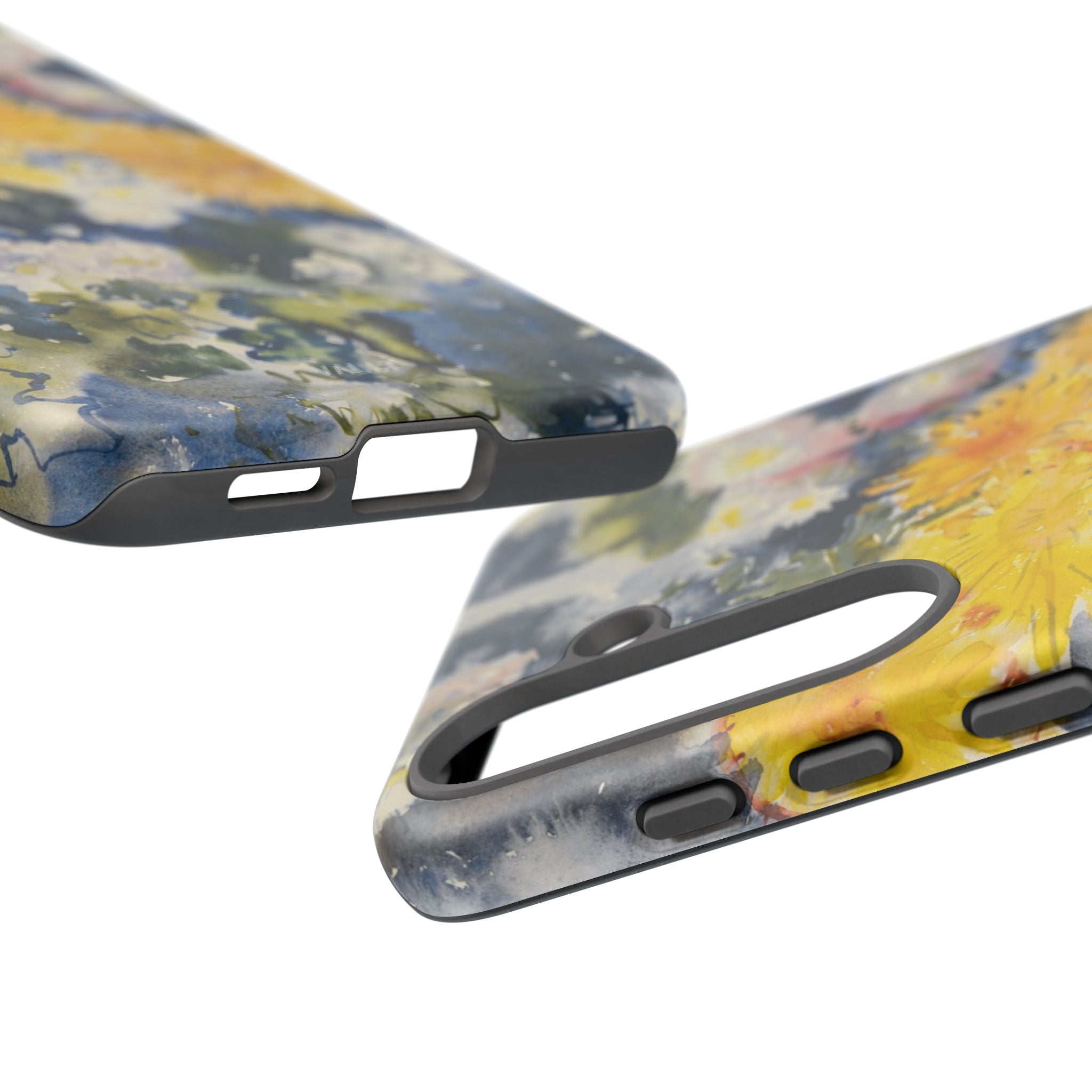 Floral Watercolor Phone Case – Yellow Chrysanthemums Design