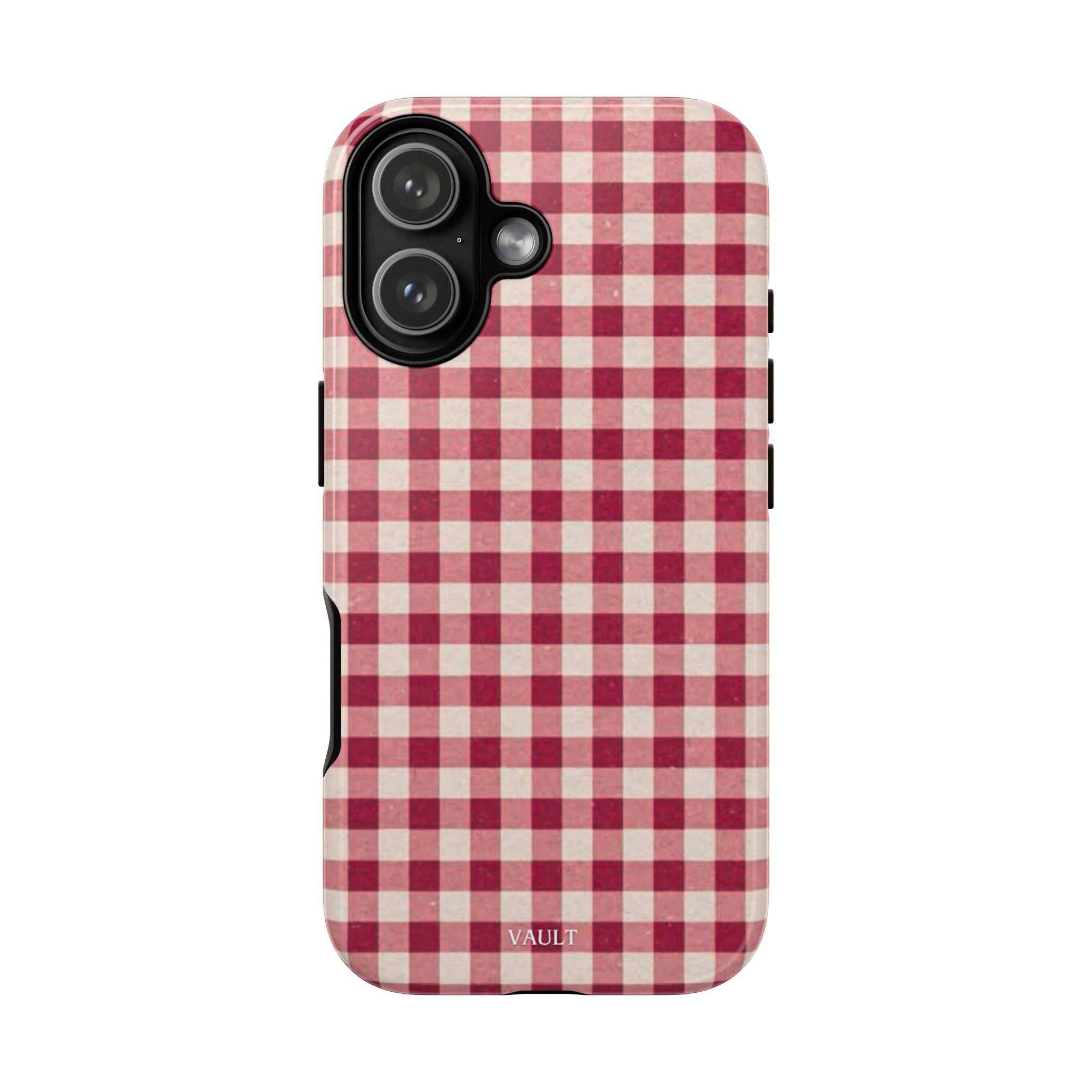 Gingham Phone Case — Red Plaid Tough Case