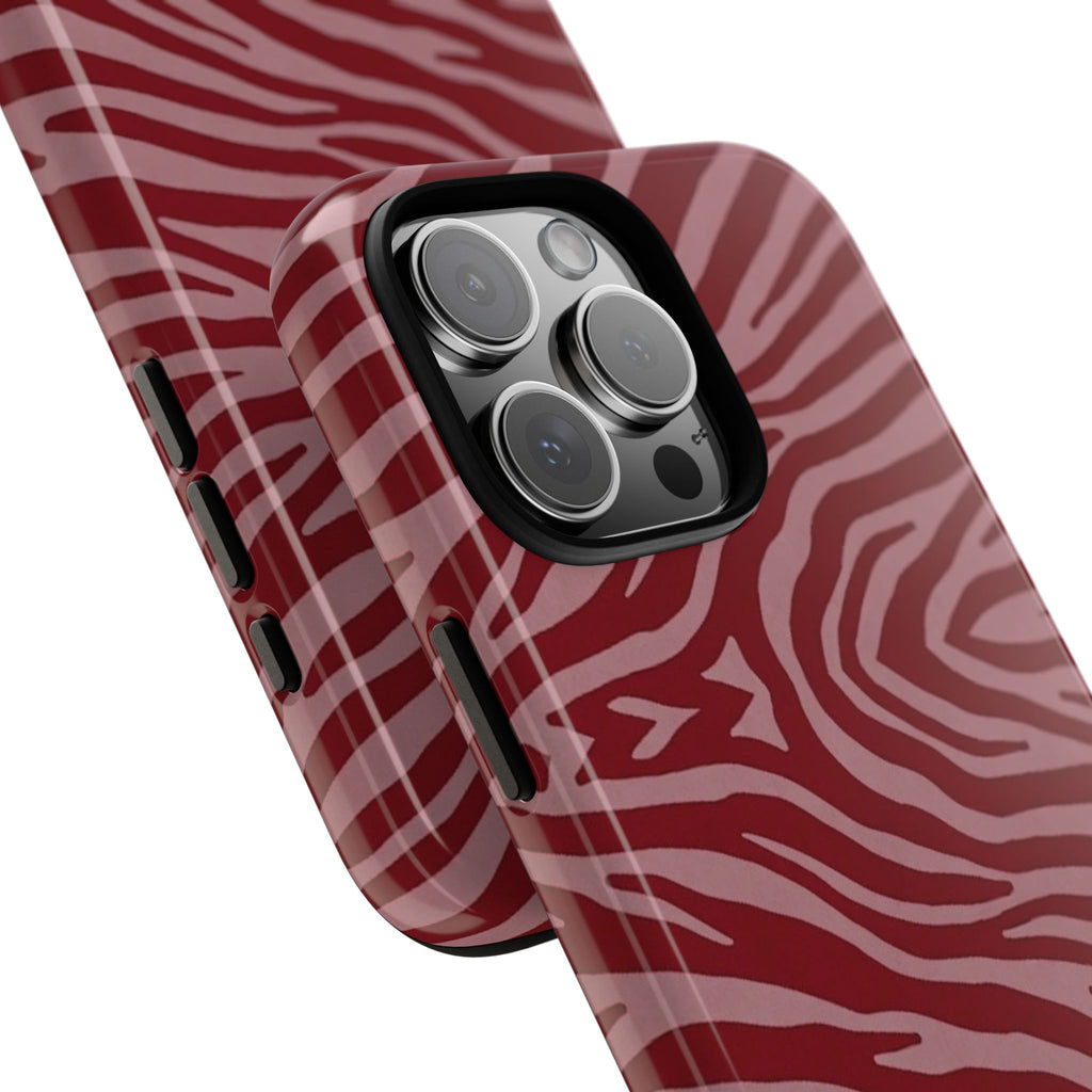 Red Zebra Print Tough Phone Case