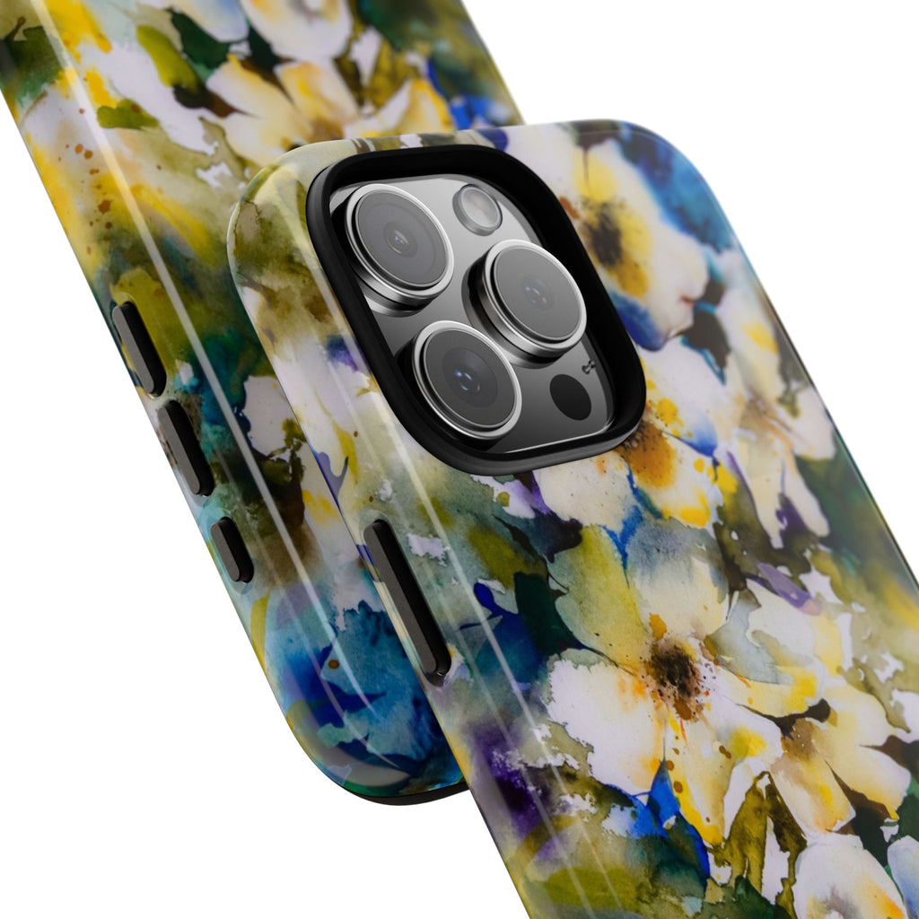 Floral Watercolor Tough Case – Yellow White Blossom Phone Cover