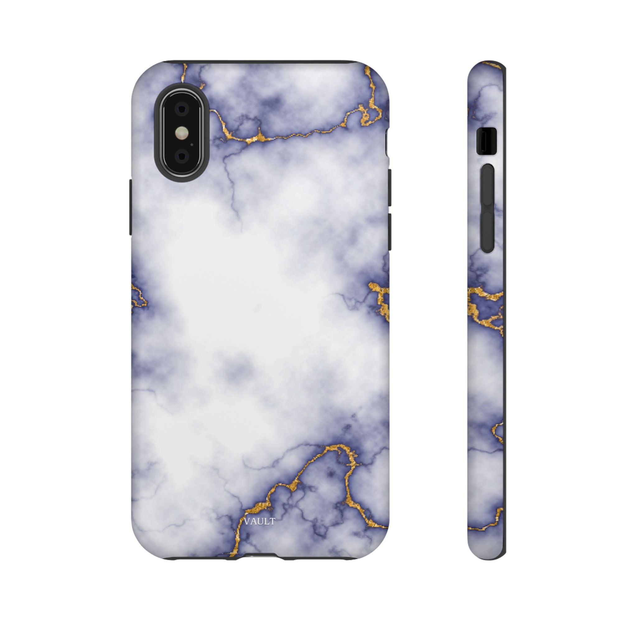 Purple Marble Tough Phone Case with Gold Veins