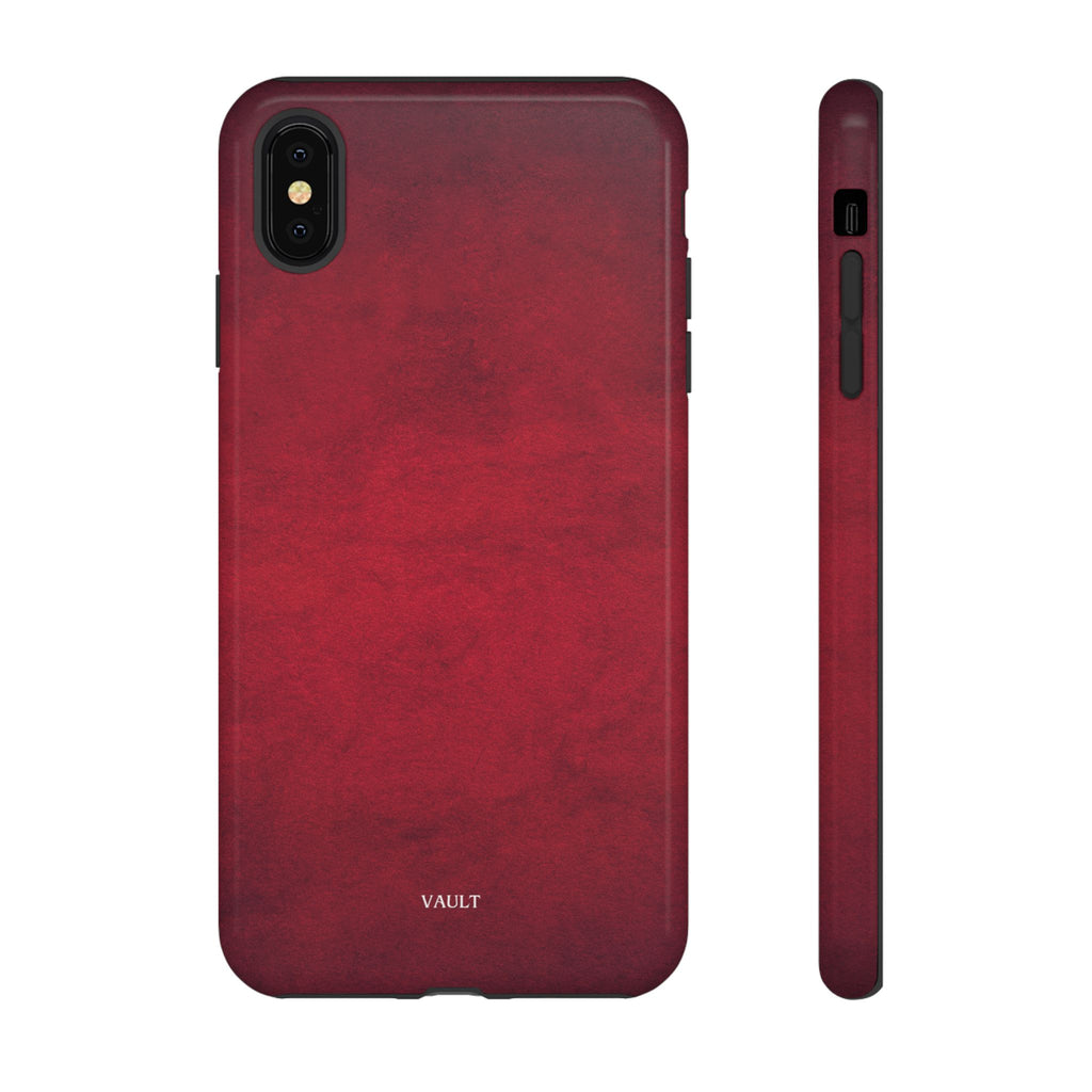 Red Leather Texture Phone Case Impact-Resistant Case