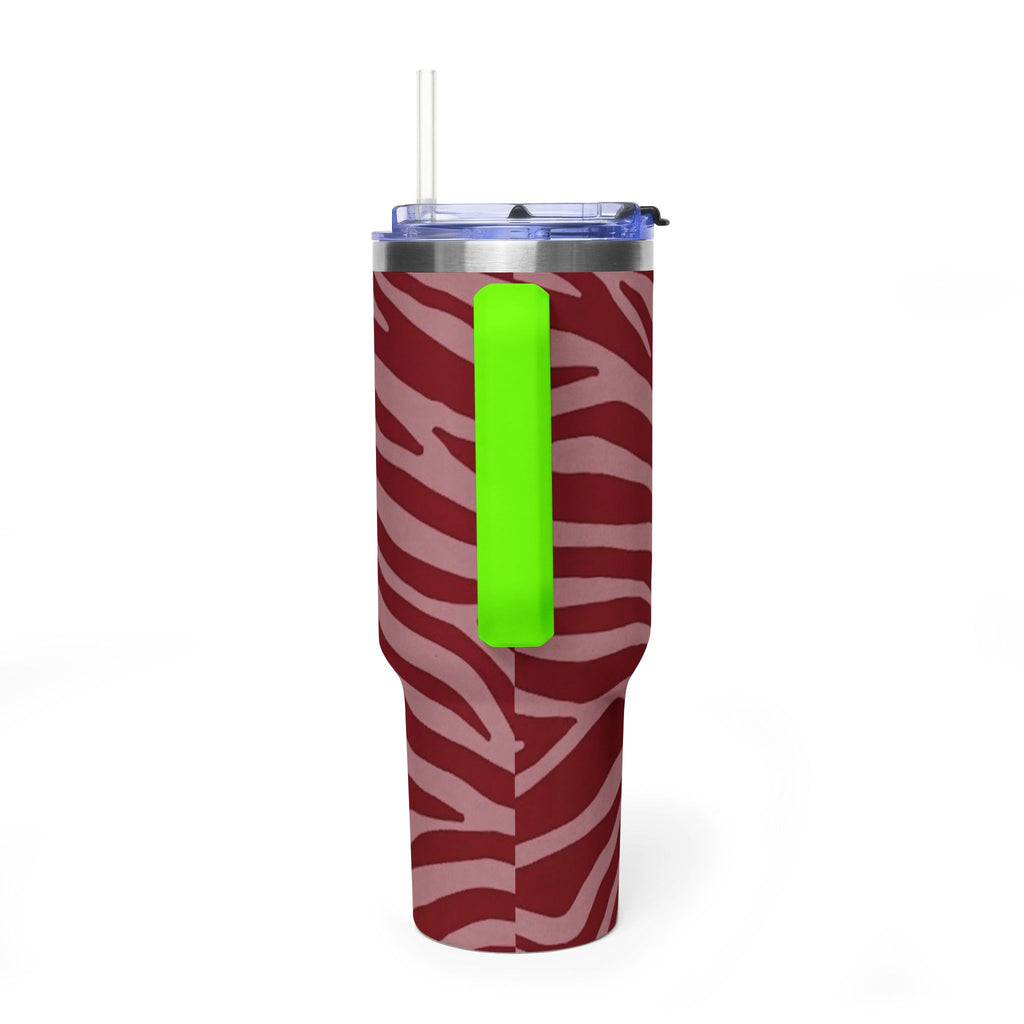 40oz Red Zebra Print Tumbler - Vacuum Insulated Travel Cup