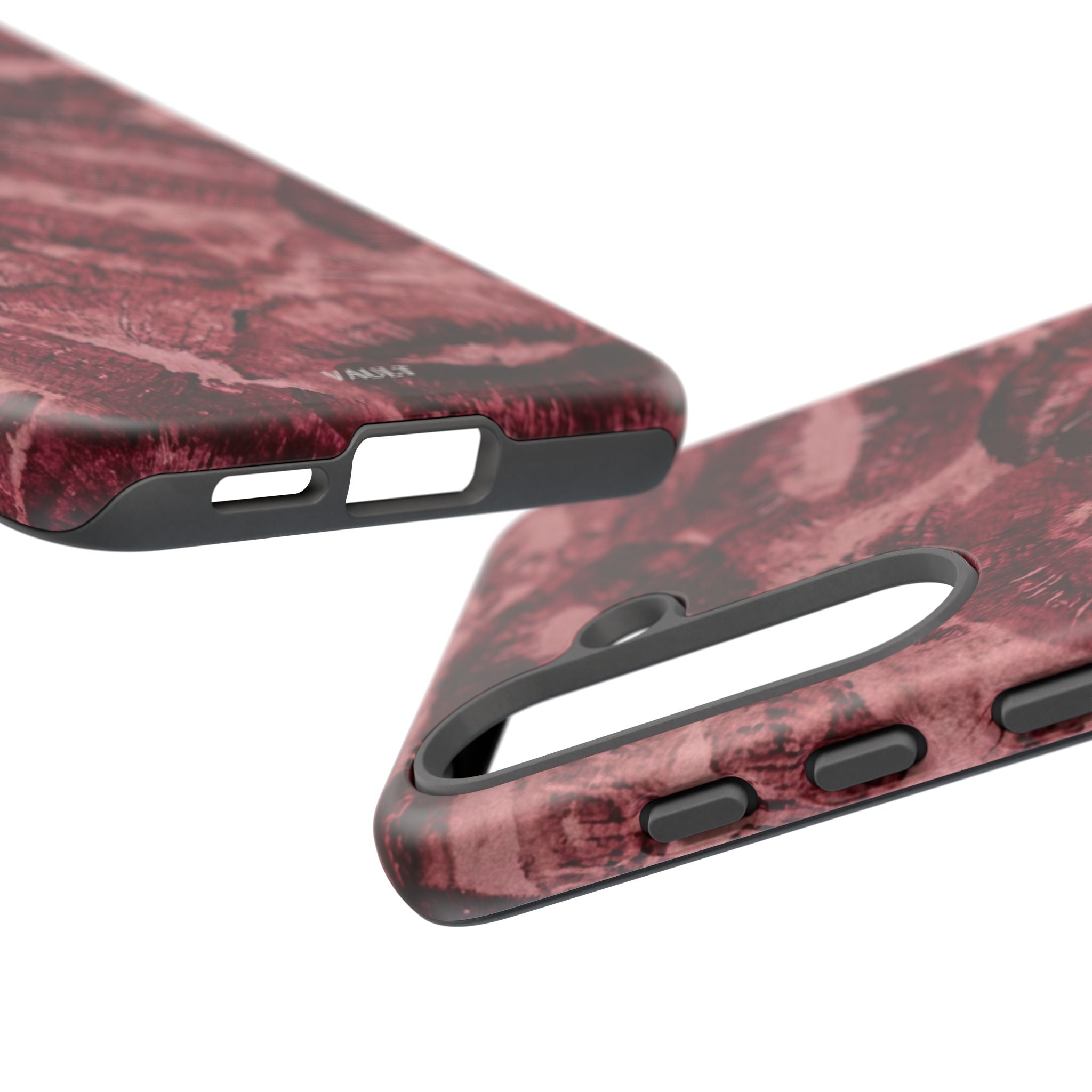 Kiss Print Phone Case – Burgundy Lip Pattern Protective Phone Cover