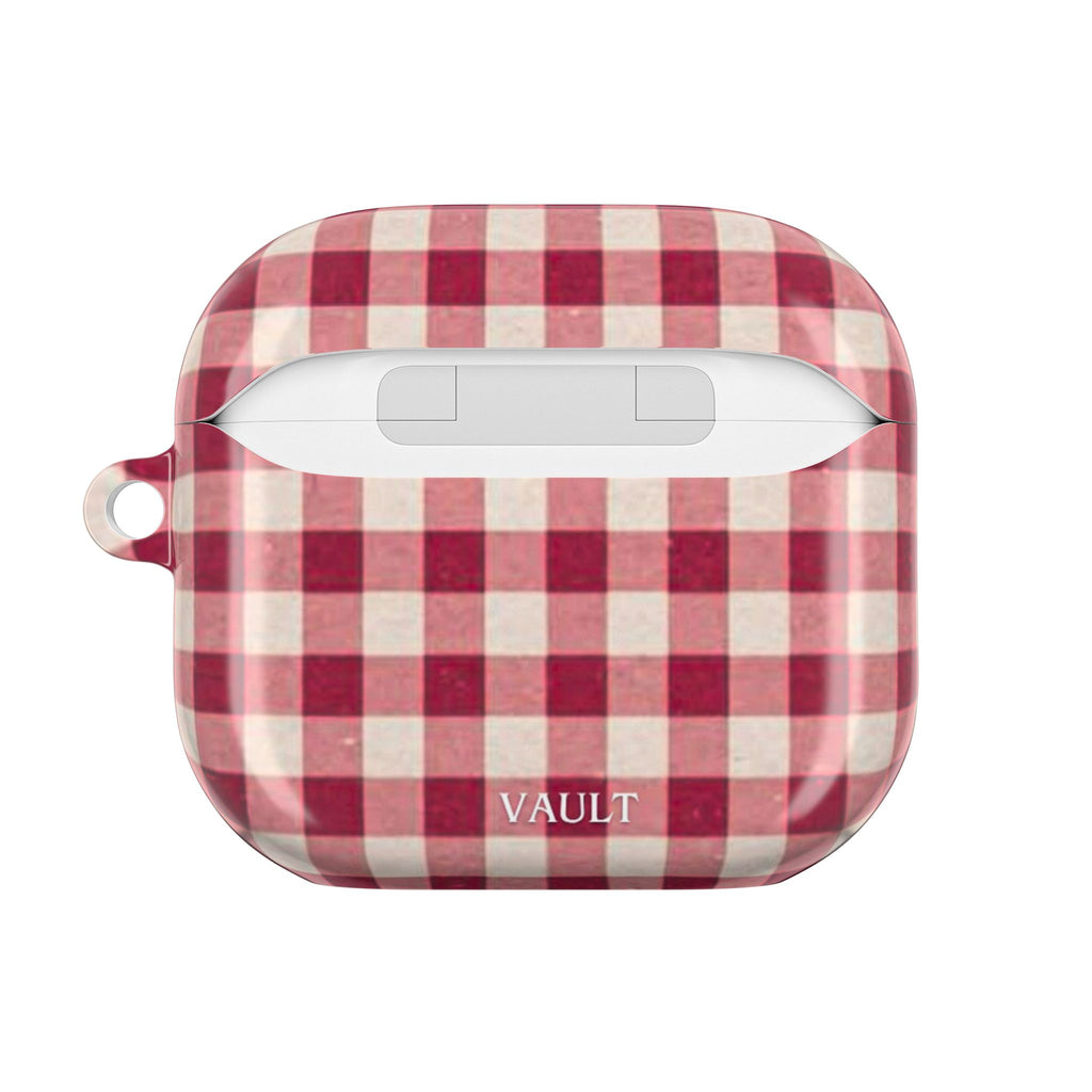 Plaid AirPod Case — Red Buffalo Check Protective Cover