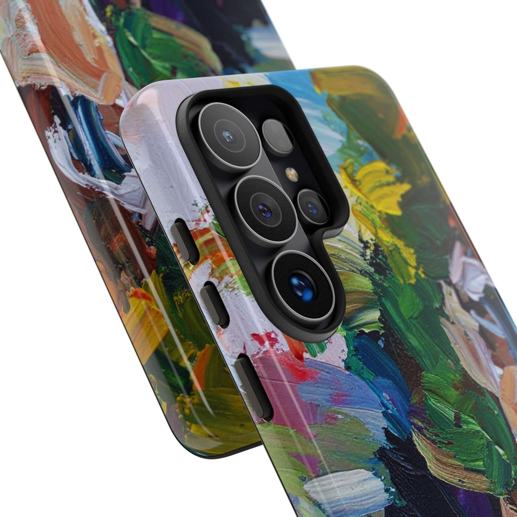 Abstract Paint Brushstroke Phone Case — Colorful Artistic Tough Case