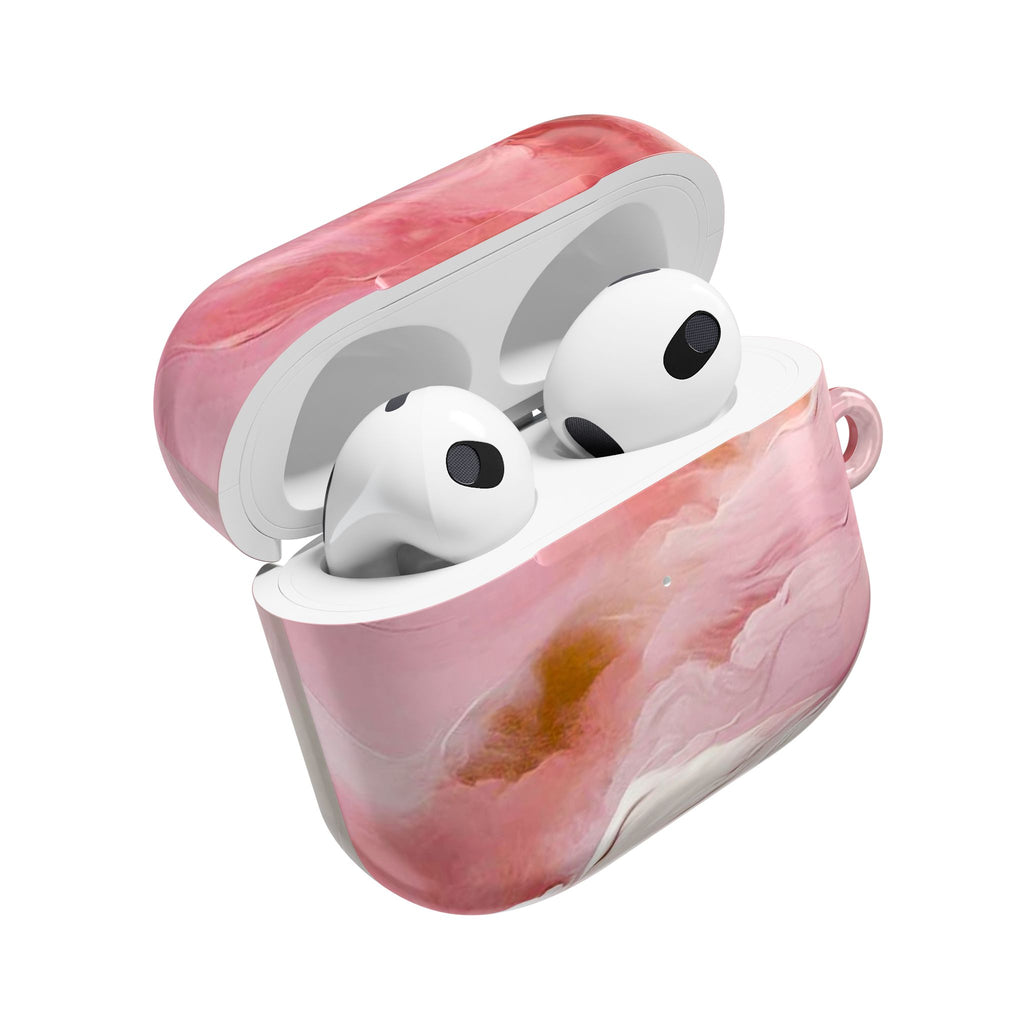 Pink Marble AirPod Case – Swirl Pattern Protective Cover
