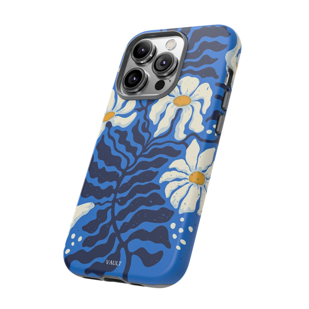 Blue Daisy Tough Phone Case — Floral Protective Phone Cover