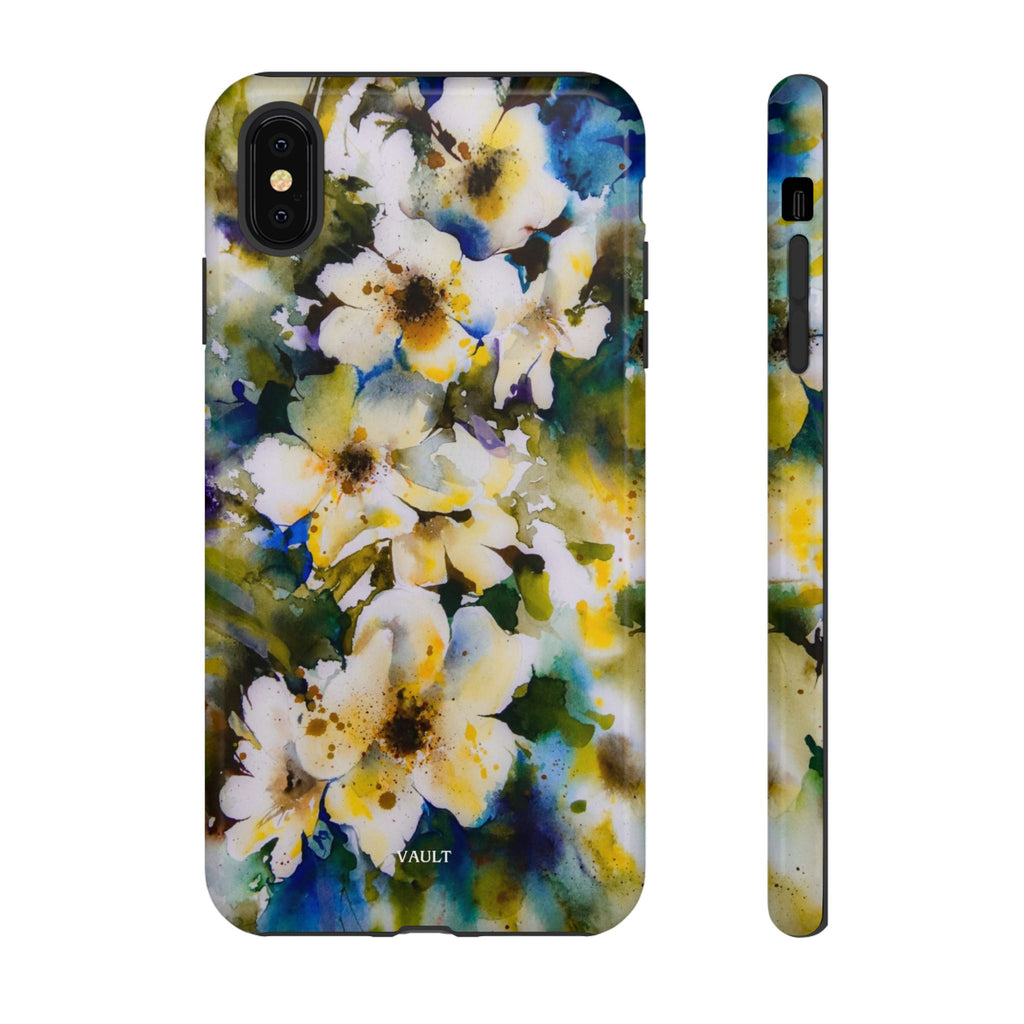 Floral Watercolor Tough Case – Yellow White Blossom Phone Cover