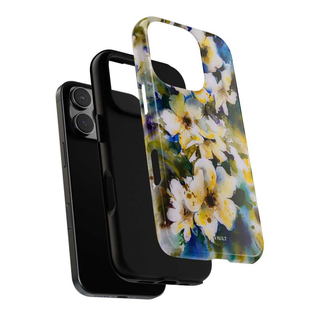 Floral Watercolor Tough Case – Yellow White Blossom Phone Cover