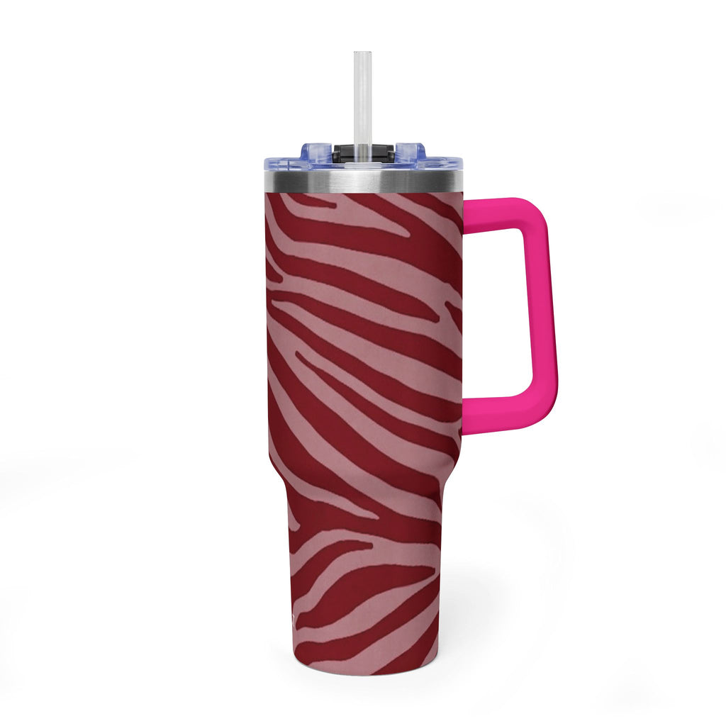 40oz Red Zebra Print Tumbler - Vacuum Insulated Travel Cup