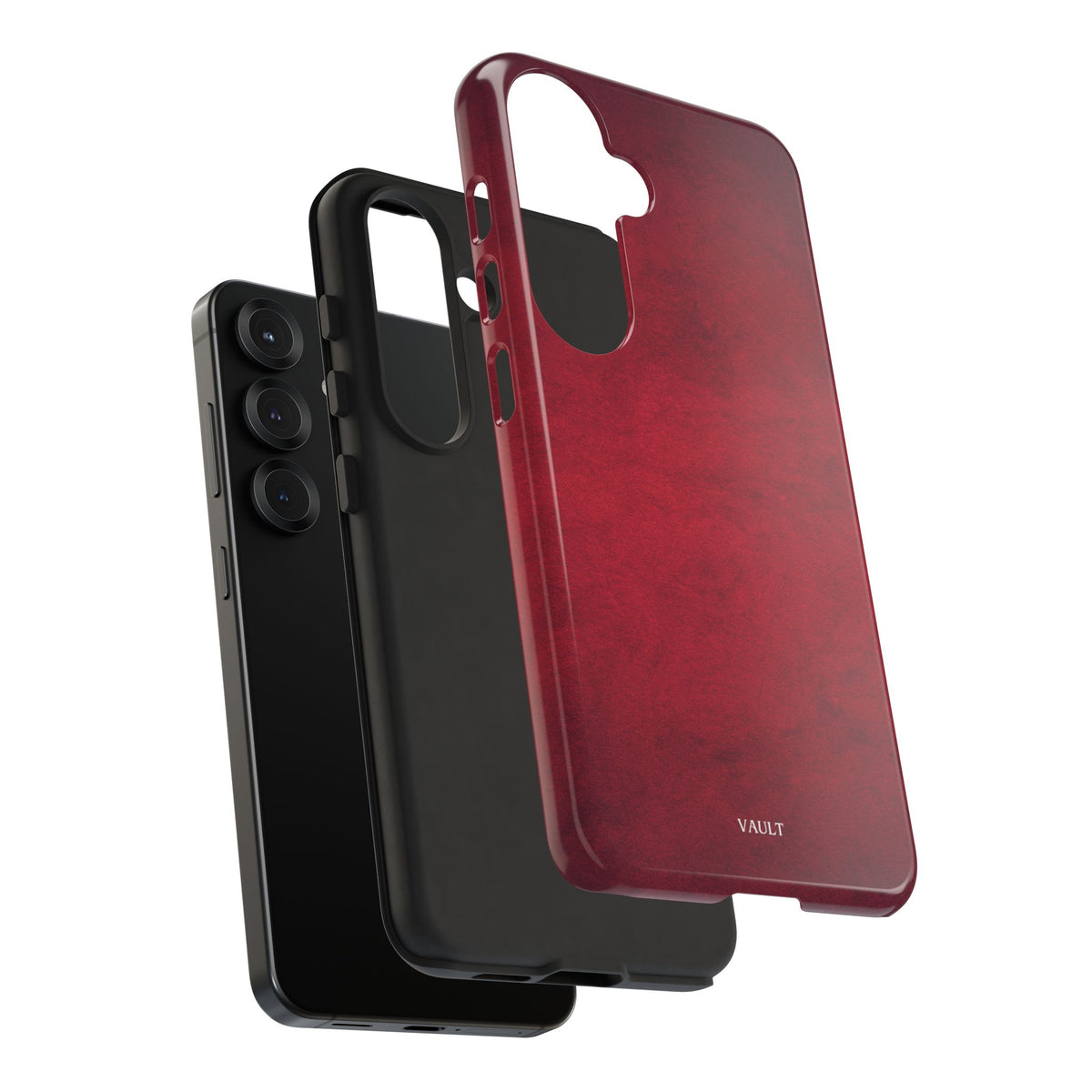 Red Leather Texture Phone Case Impact-Resistant Case