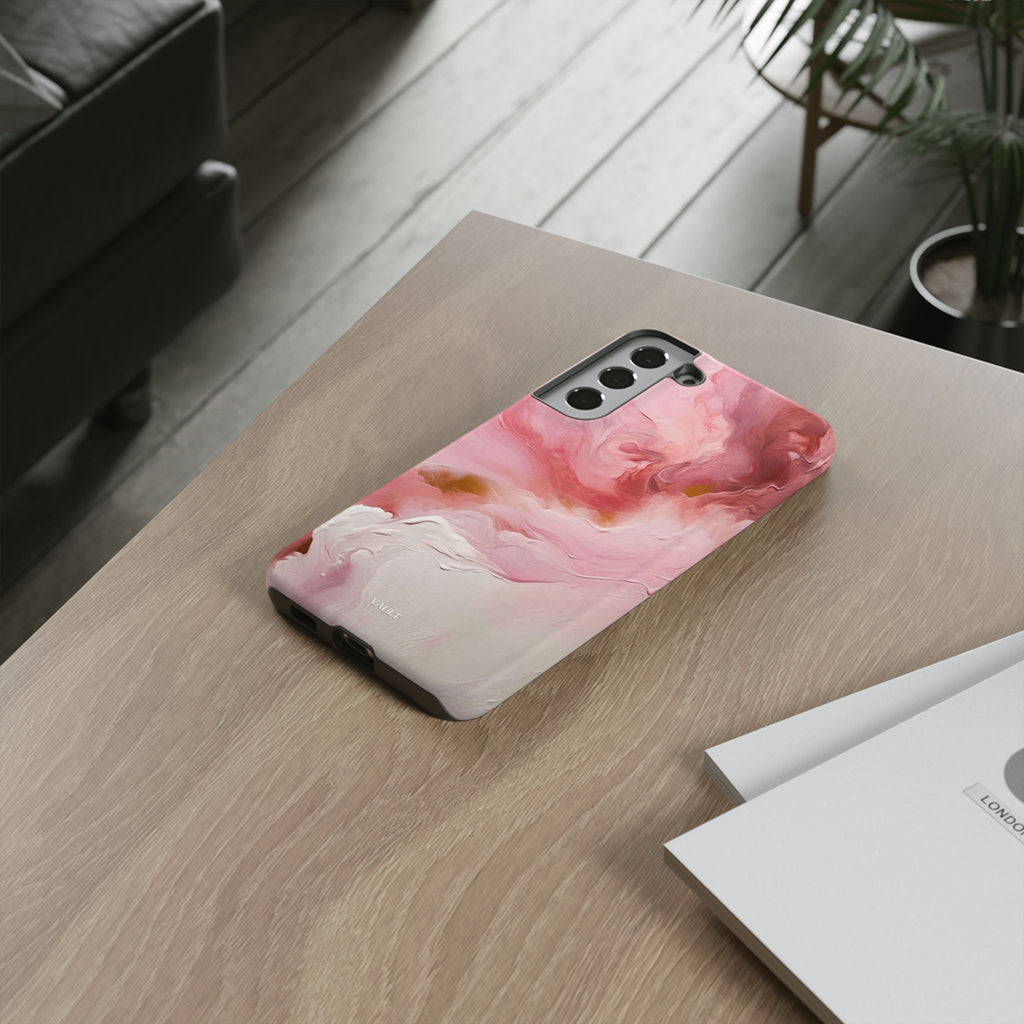 Pink Marble Tough Phone Case — Protective Artistic Phone Cover