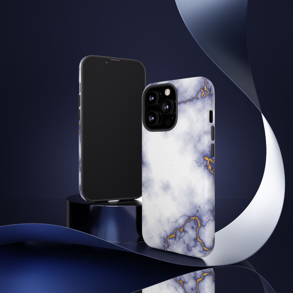 Purple Marble Tough Phone Case with Gold Veins