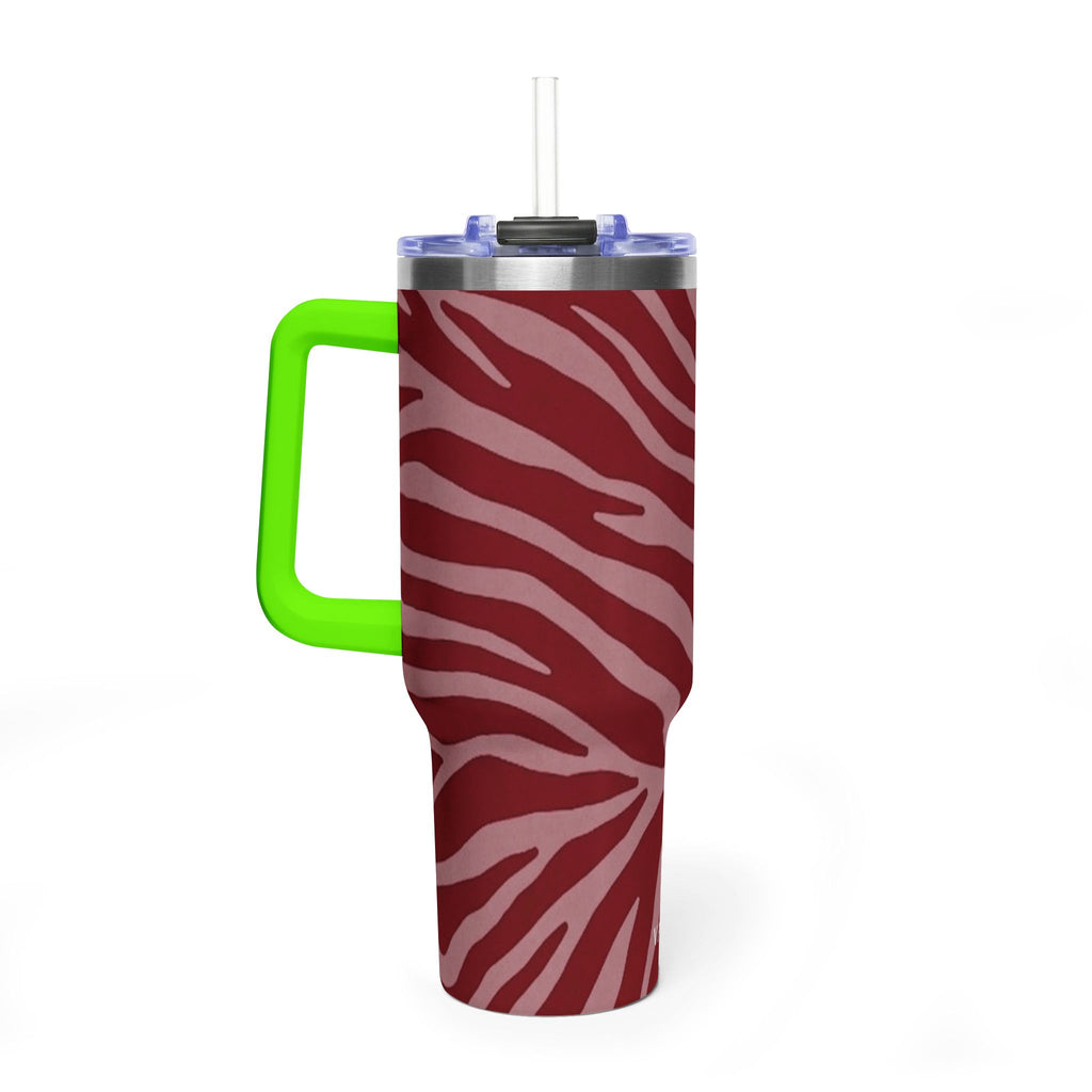 40oz Red Zebra Print Tumbler - Vacuum Insulated Travel Cup