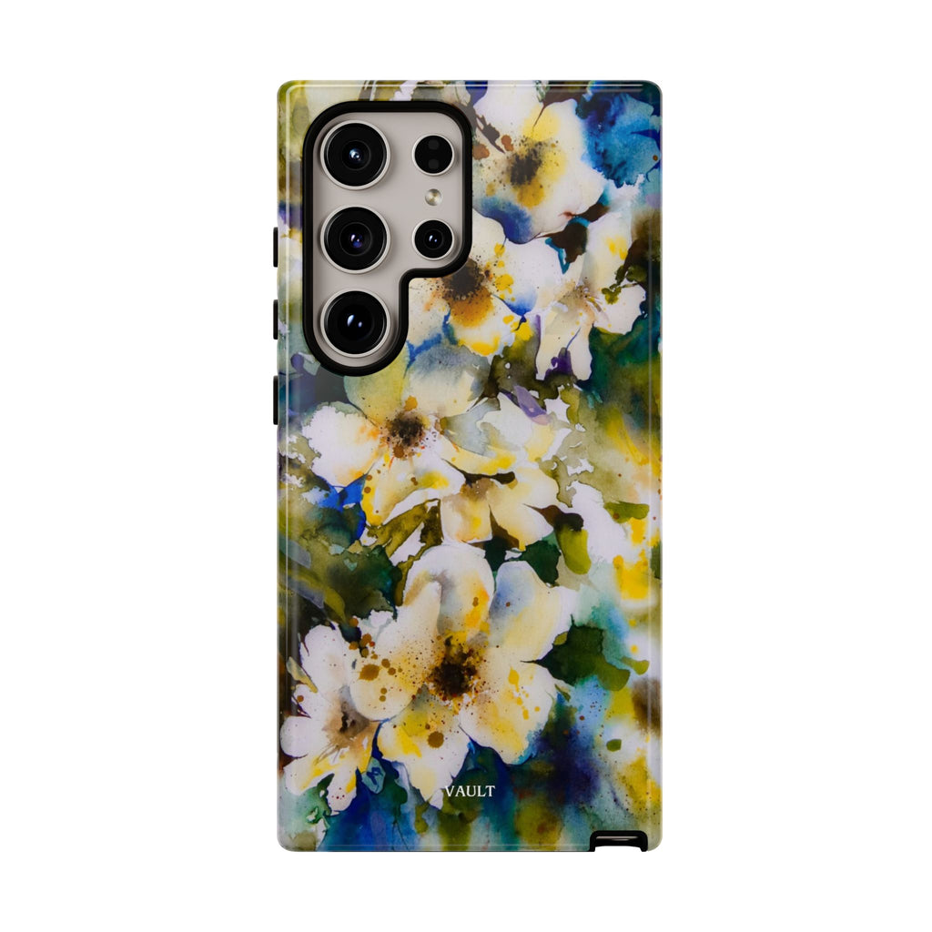 Floral Watercolor Tough Case – Yellow White Blossom Phone Cover