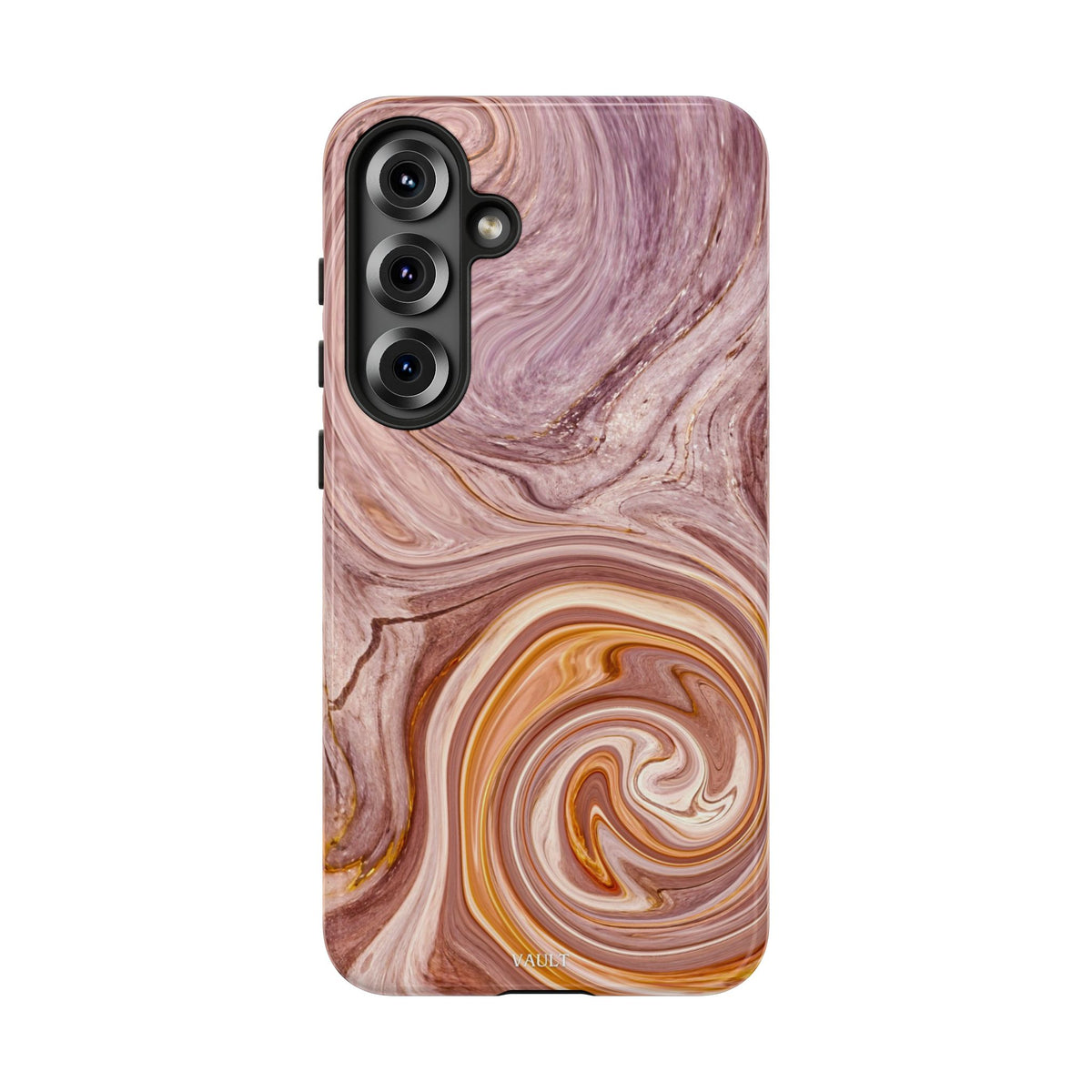 Marble Swirl Phone Case — Pink & Gold Abstract Tough Case