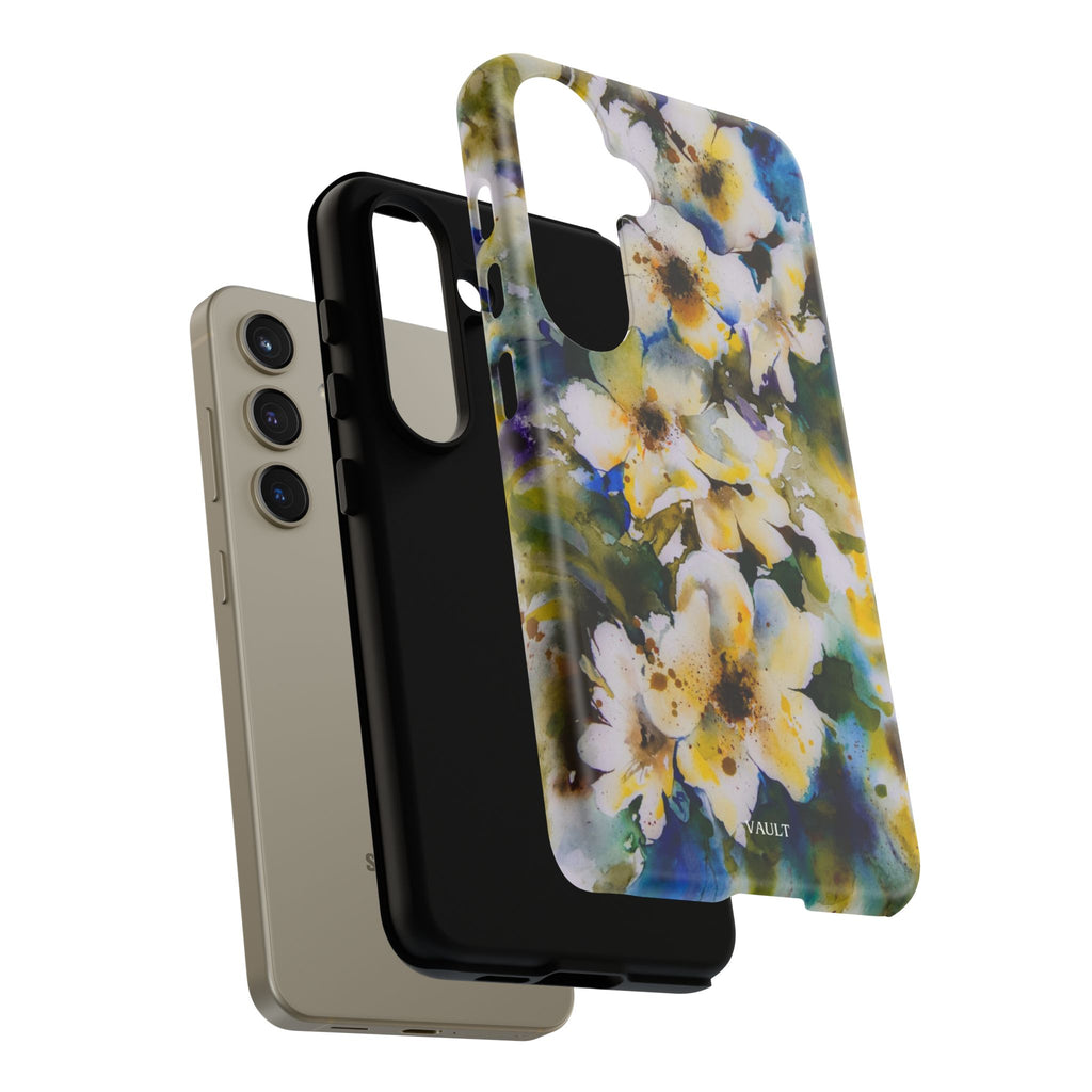 Floral Watercolor Tough Case – Yellow White Blossom Phone Cover