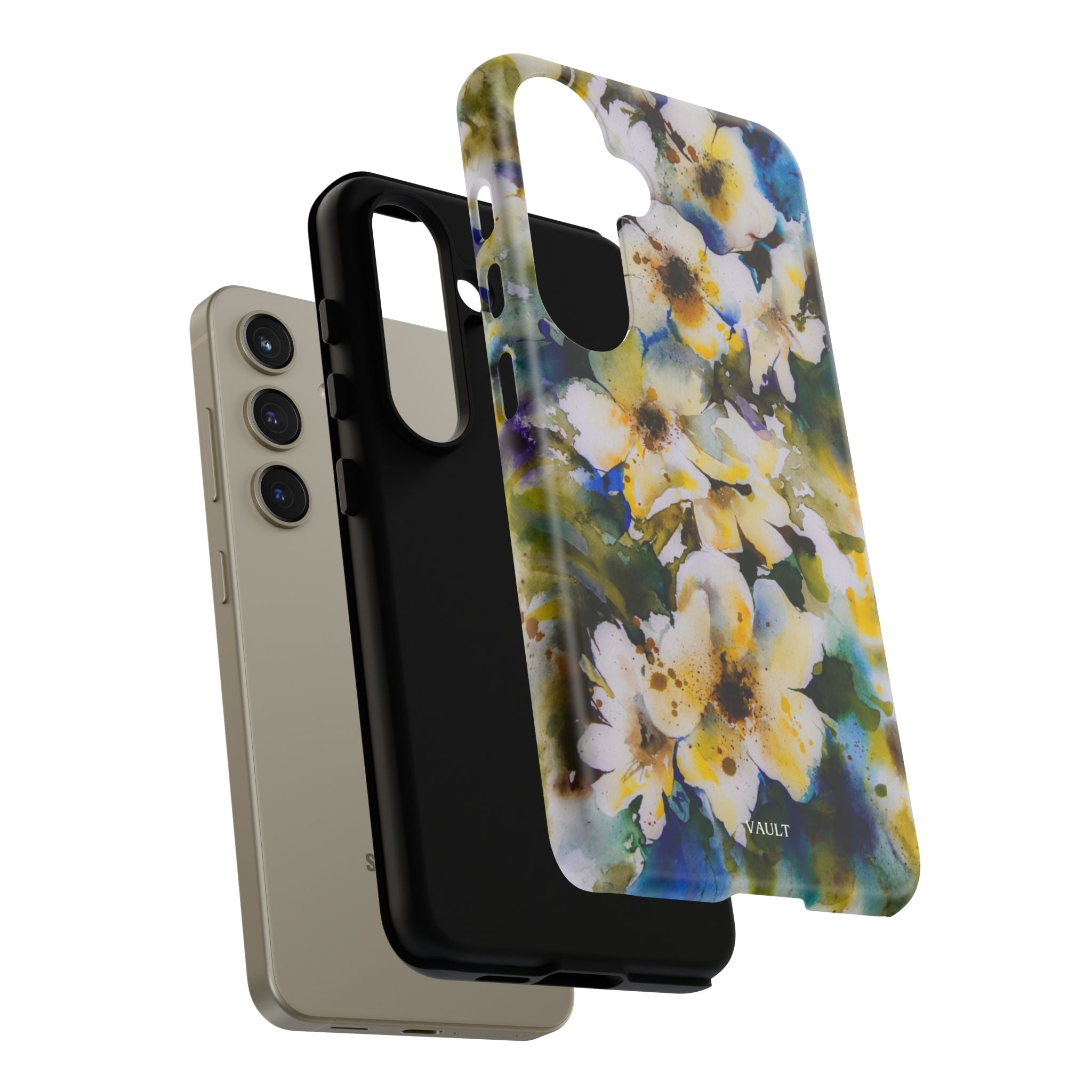 Floral Watercolor Tough Case – Yellow White Blossom Phone Cover