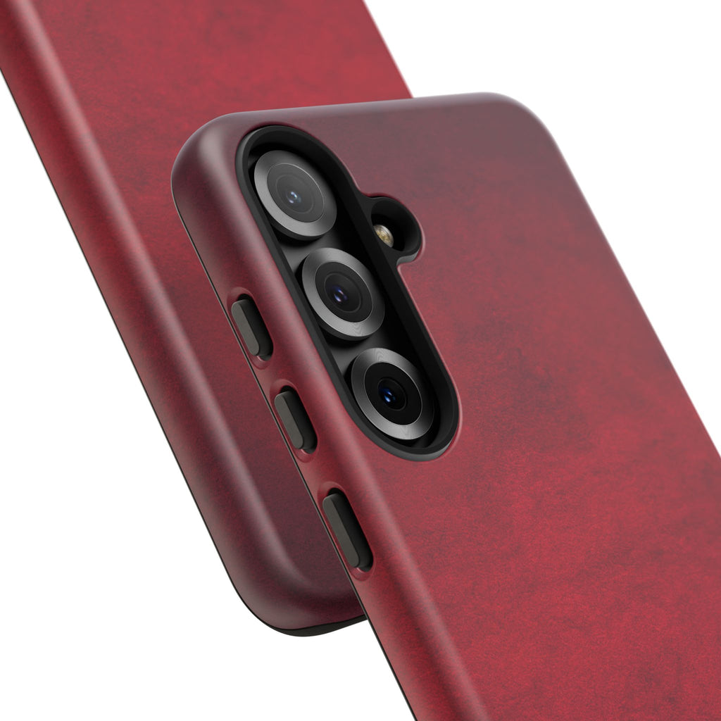 Red Leather Texture Phone Case Impact-Resistant Case