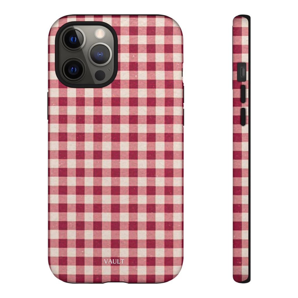 Gingham Phone Case — Red Plaid Tough Case