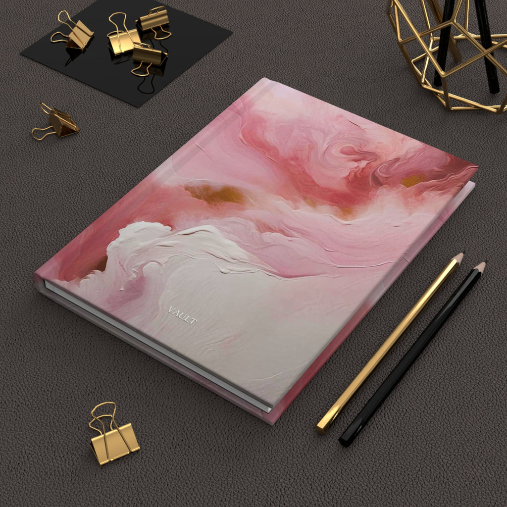 Pink Marble Hardcover Journal — Abstract Floral Notebook for Writing, Planning & Gifts