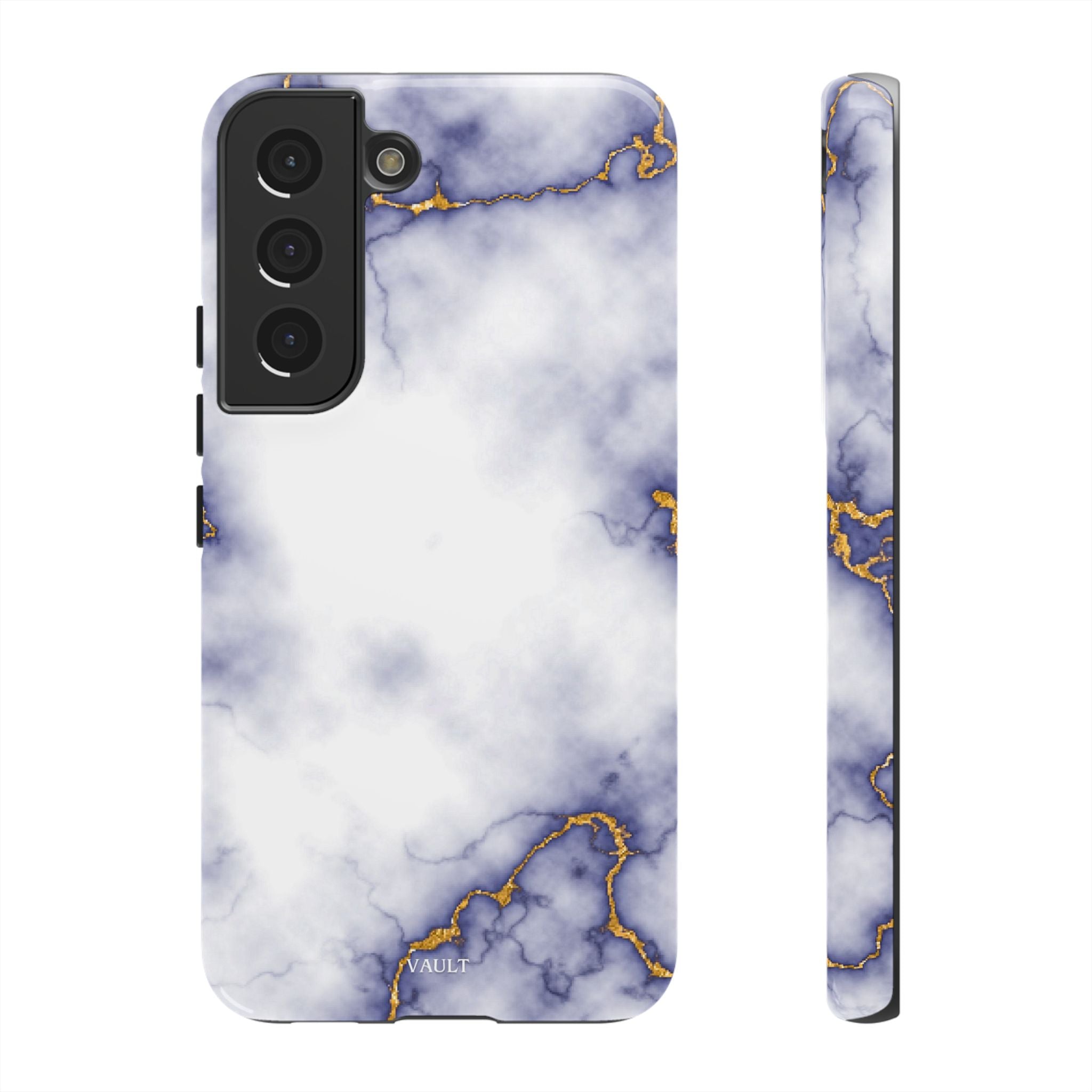 Purple Marble Tough Phone Case with Gold Veins