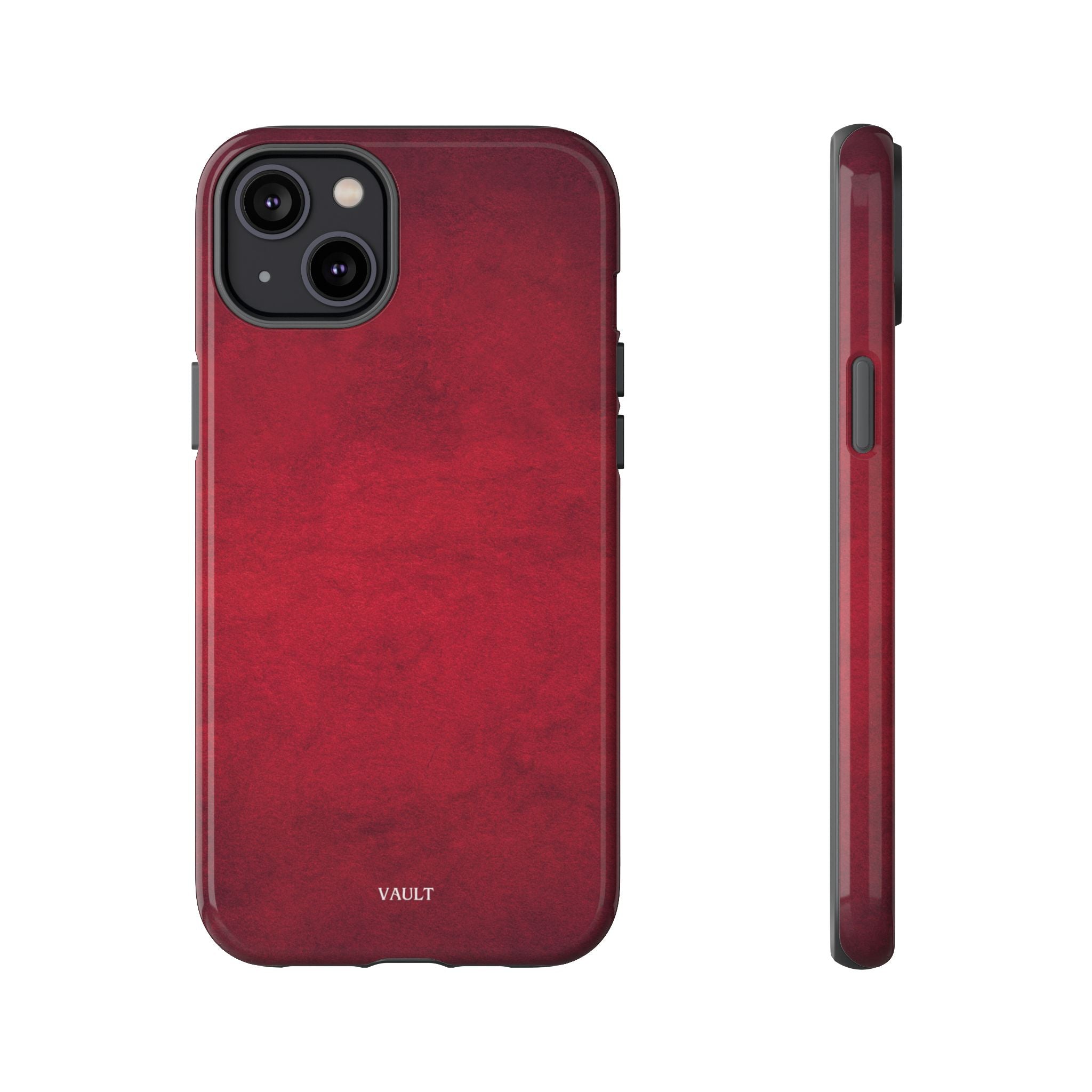 Red Leather Texture Phone Case Impact-Resistant Case