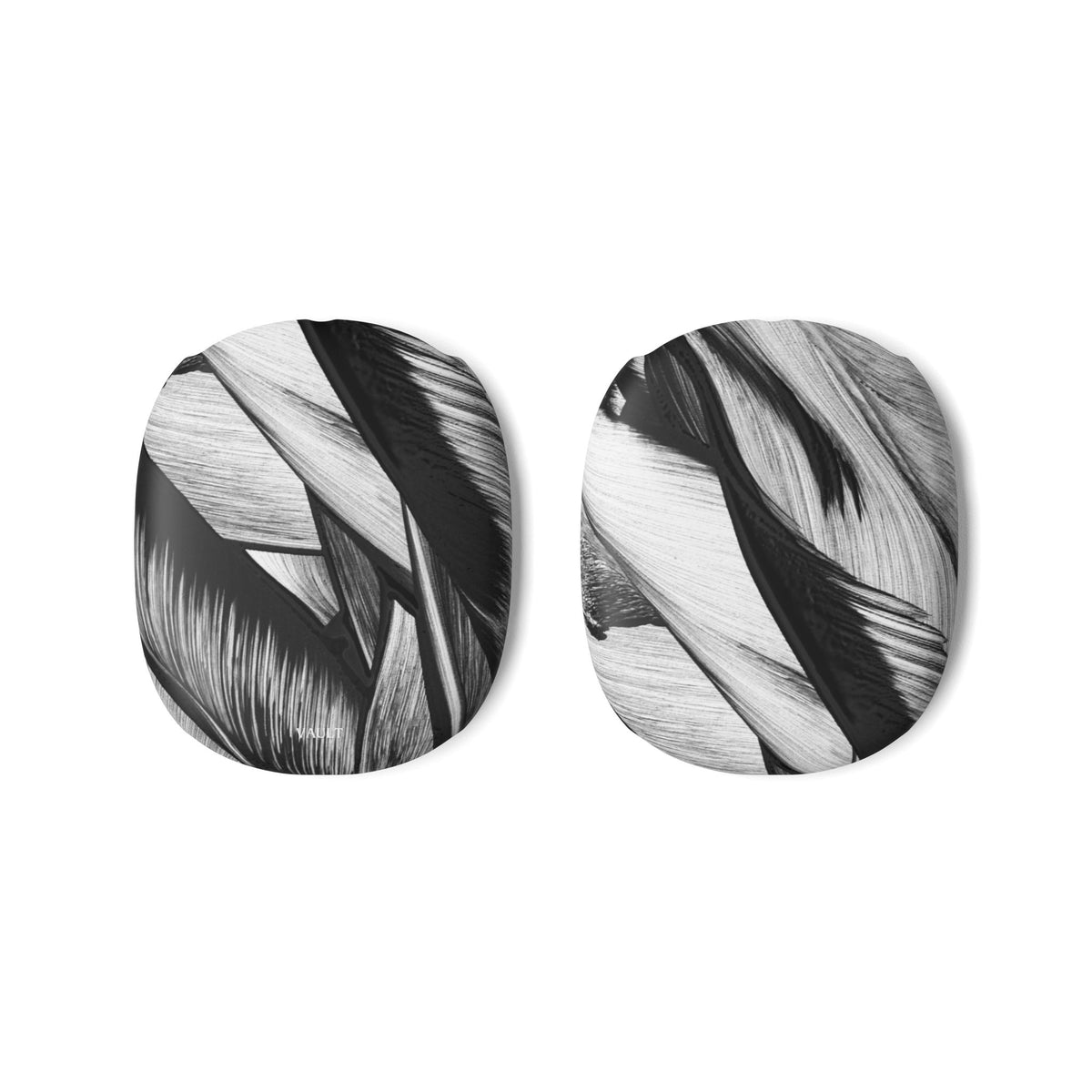 Monochrome Tropical Leaf AirPod Max Case - Black & White Botanical Ear Cup Covers