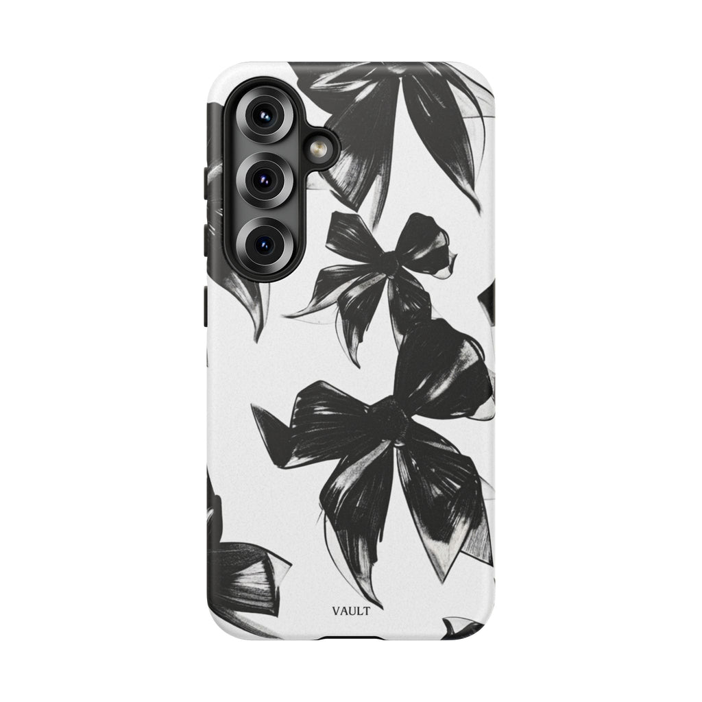 Floral Brushstroke Phone Case — Black & White Botanical Tough Case