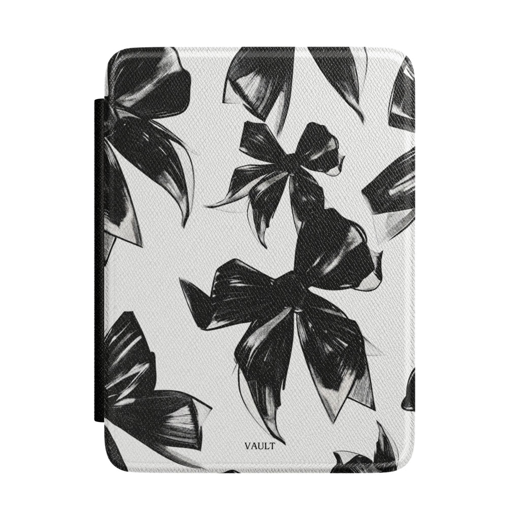 Floral Noir Kindle Case — Black & White Botanical E-Reader Cover