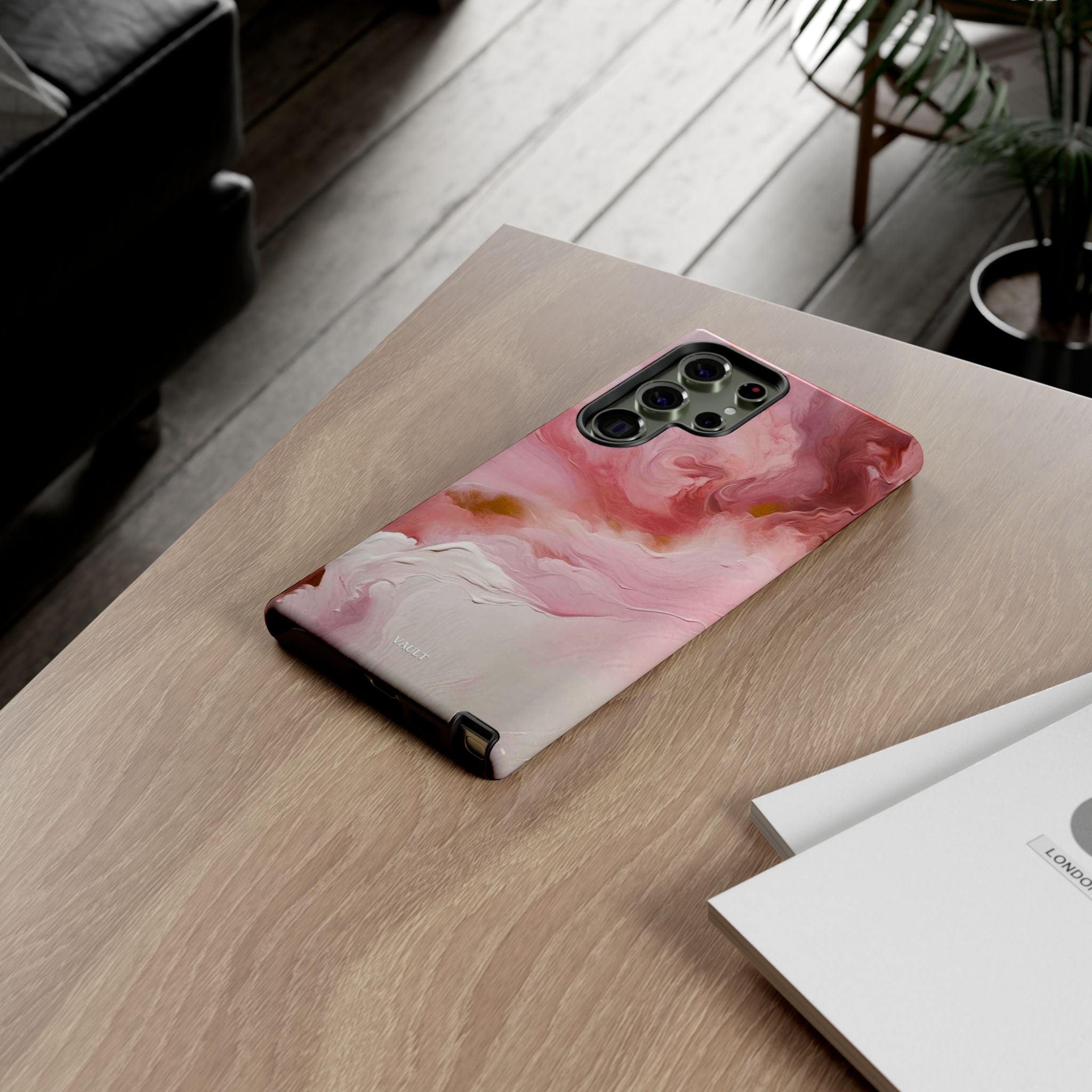 Pink Marble Tough Phone Case — Protective Artistic Phone Cover