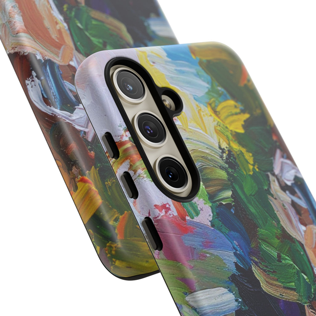Abstract Paint Brushstroke Phone Case — Colorful Artistic Tough Case