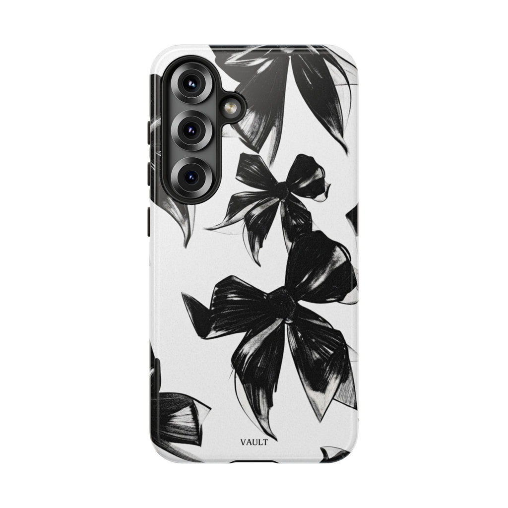 Floral Brushstroke Phone Case — Black & White Botanical Tough Case