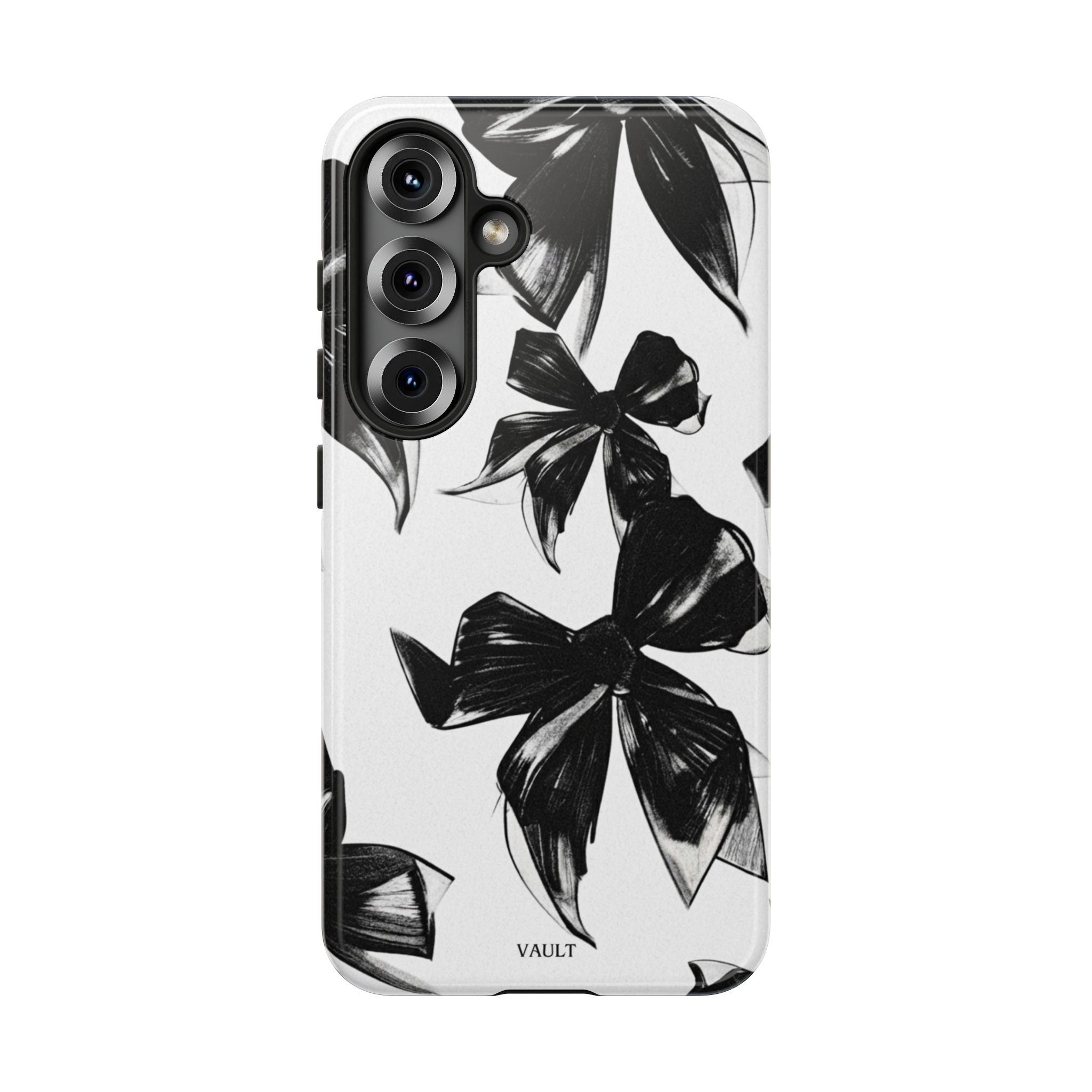 Floral Brushstroke Phone Case — Black & White Botanical Tough Case