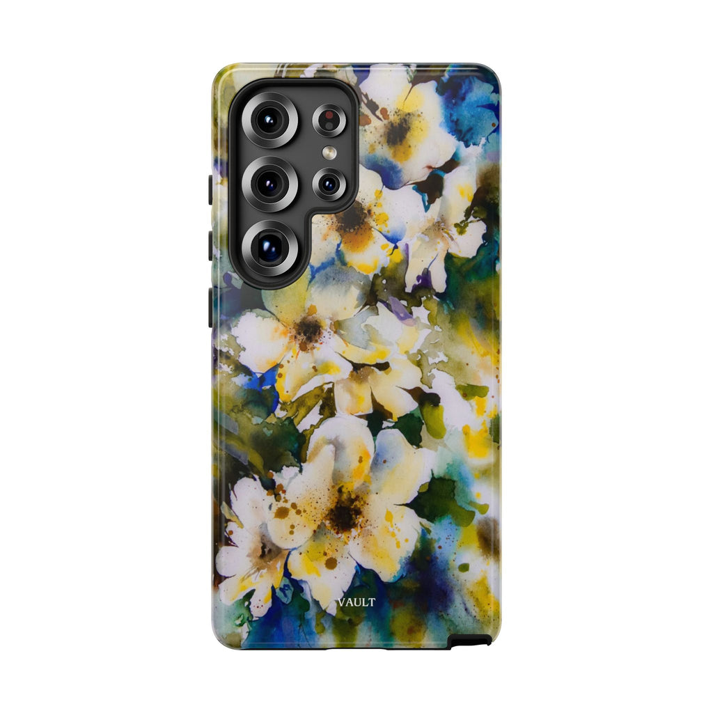 Floral Watercolor Tough Case – Yellow White Blossom Phone Cover