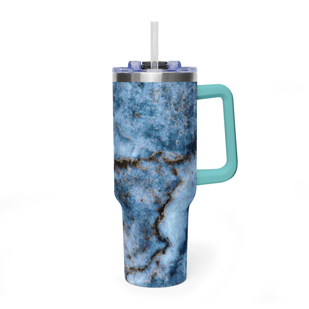 40oz Blue Marble Vacuum Tumbler
