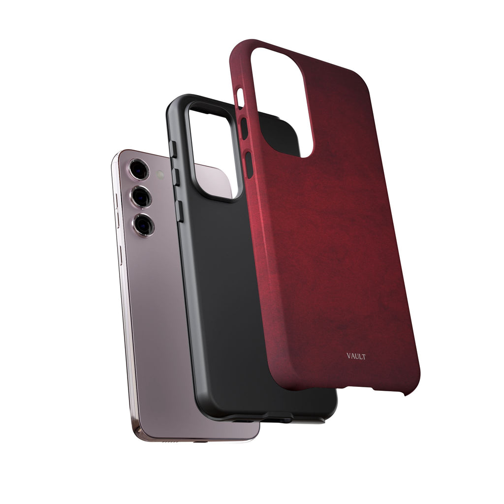 Red Leather Texture Phone Case Impact-Resistant Case