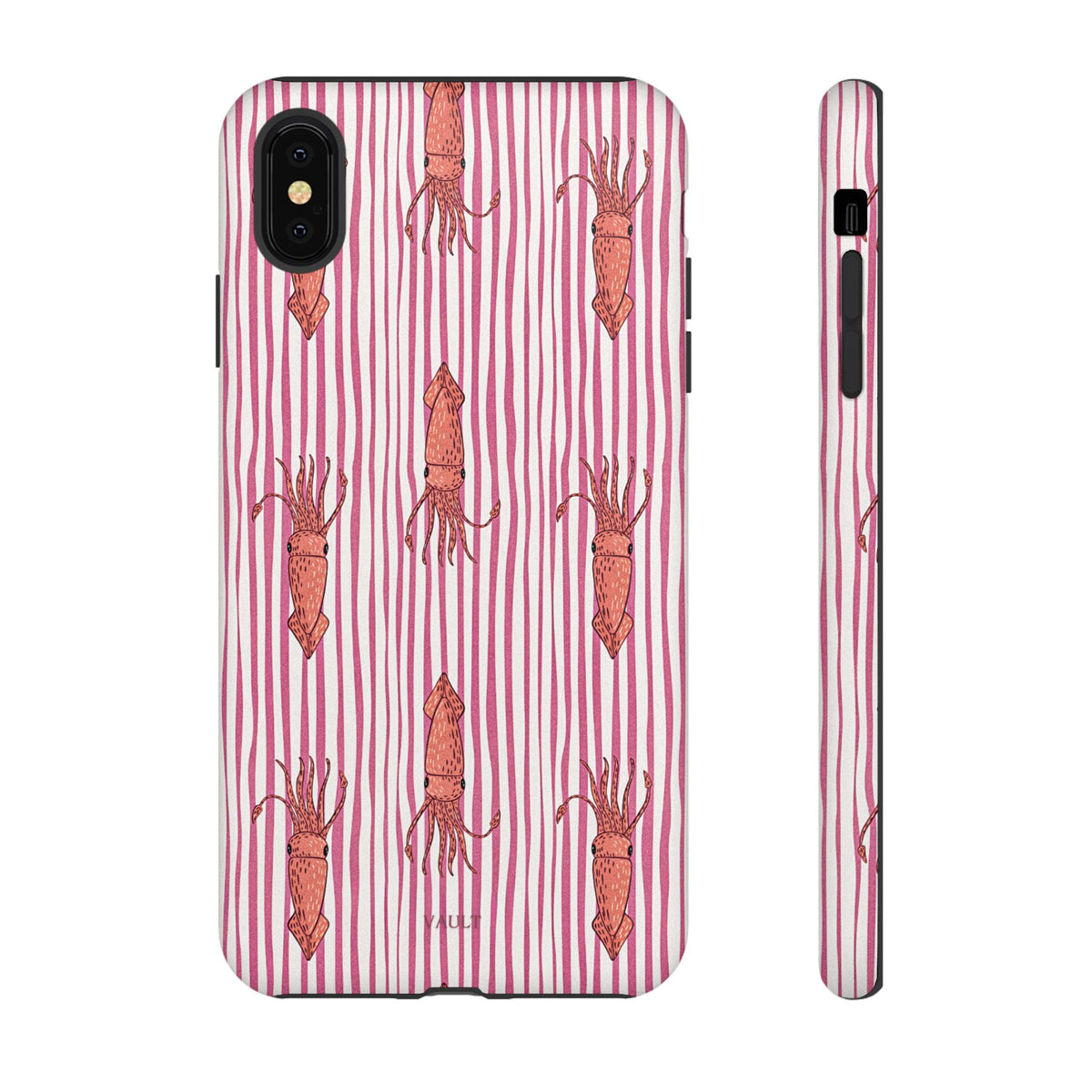 Squid Stripe Phone Case — Pink Nautical Sea Creature Pattern