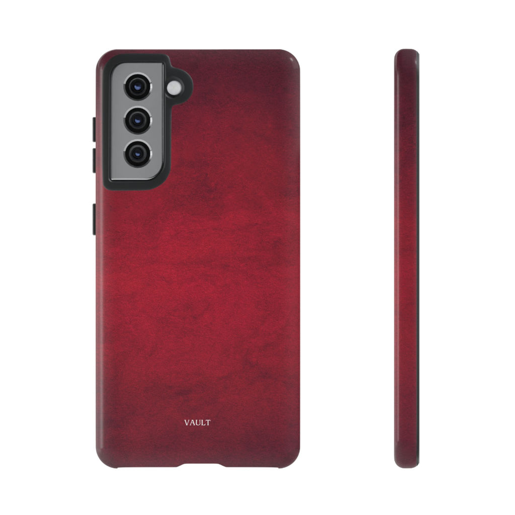 Red Leather Texture Phone Case Impact-Resistant Case