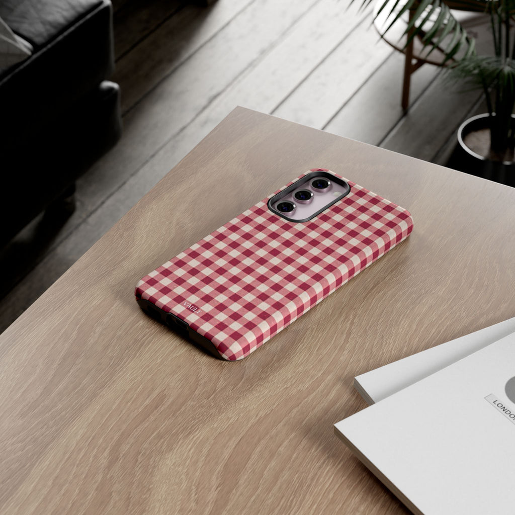 Gingham Phone Case — Red Plaid Tough Case