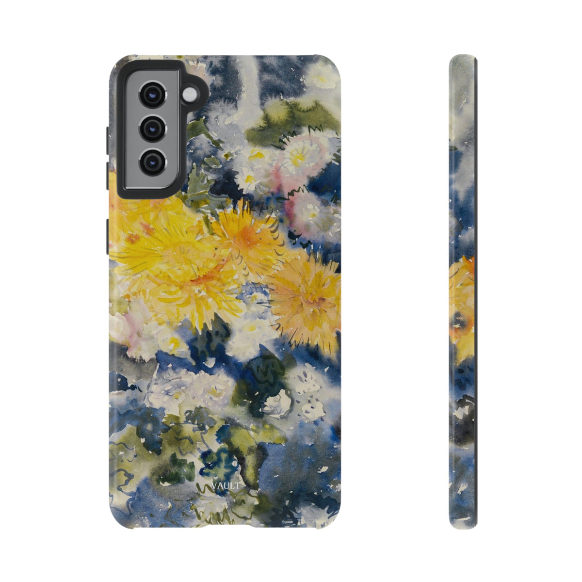 Floral Watercolor Phone Case – Yellow Chrysanthemums Design